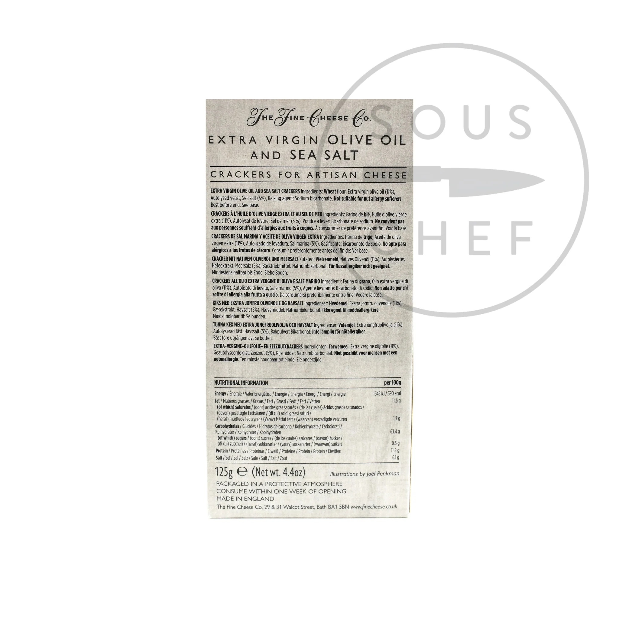 Extra Virgin Olive Oil & Sea Salt Crackers, 125g - Image 3