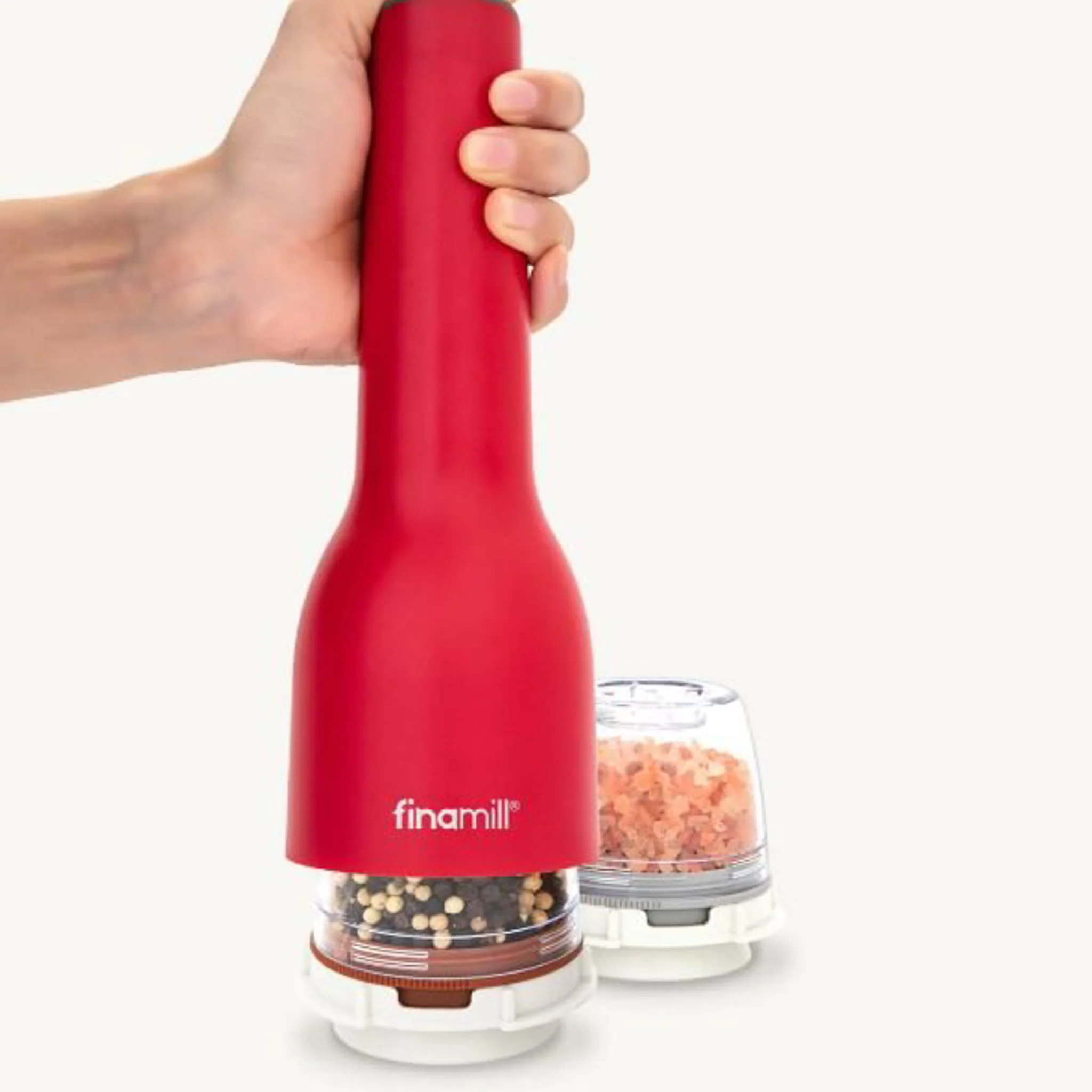 FinaMill One Red 3 Piece Rechargable Electric Spice Grinder Set - Image 2