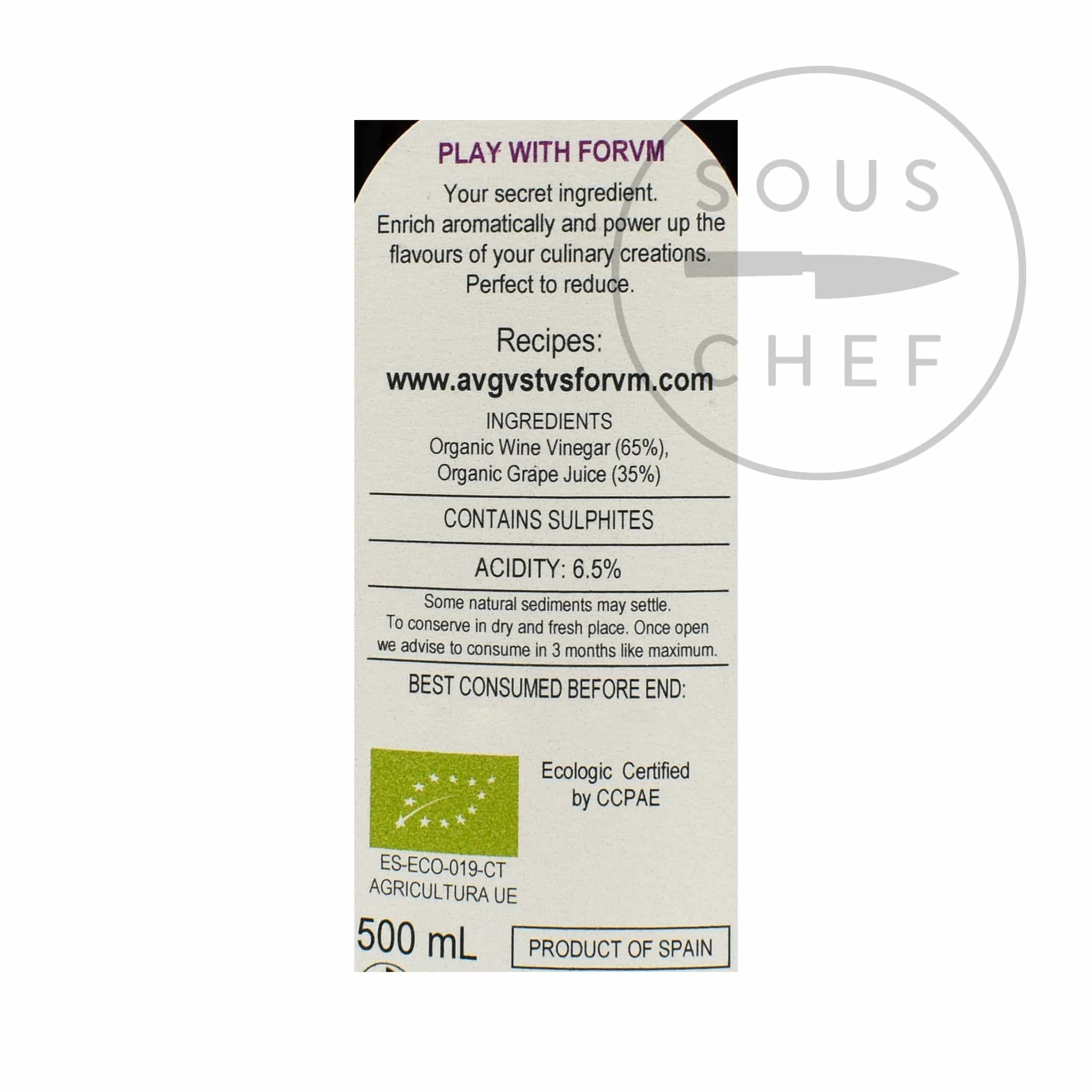 Forvm Organic Merlot Balsamic Vinegar, 500ml - Image 2