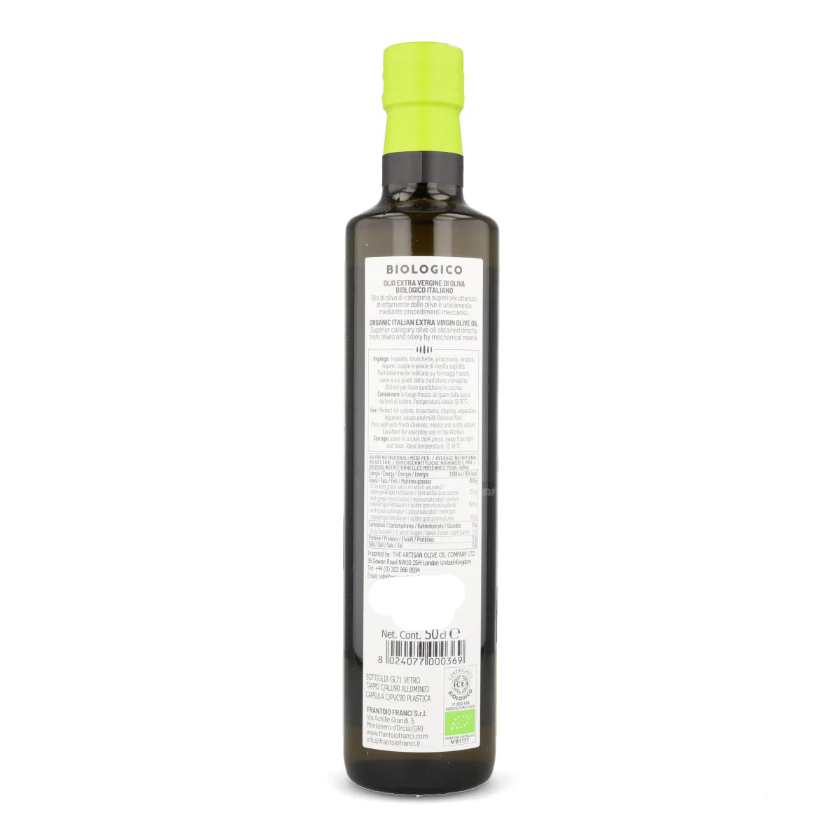 Frantoio Franci Bio Organic Extra Virgin Olive Oil, 500ml - Image 2