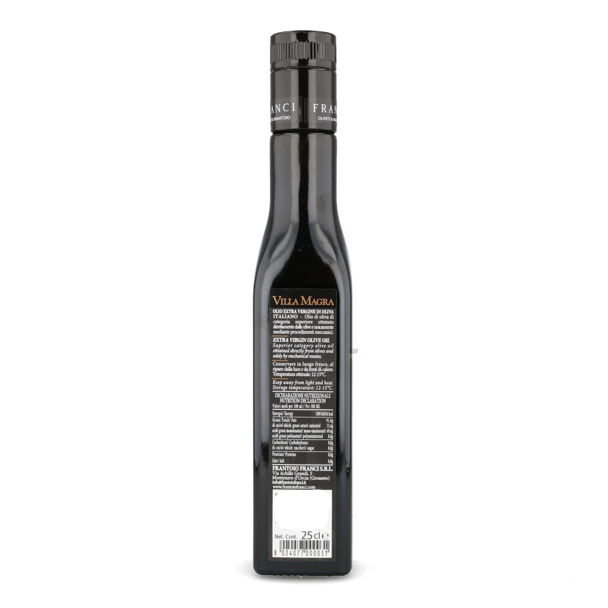 Frantoio Franci Villa Magra Extra Virgin Olive Oil, 250ml - Image 2