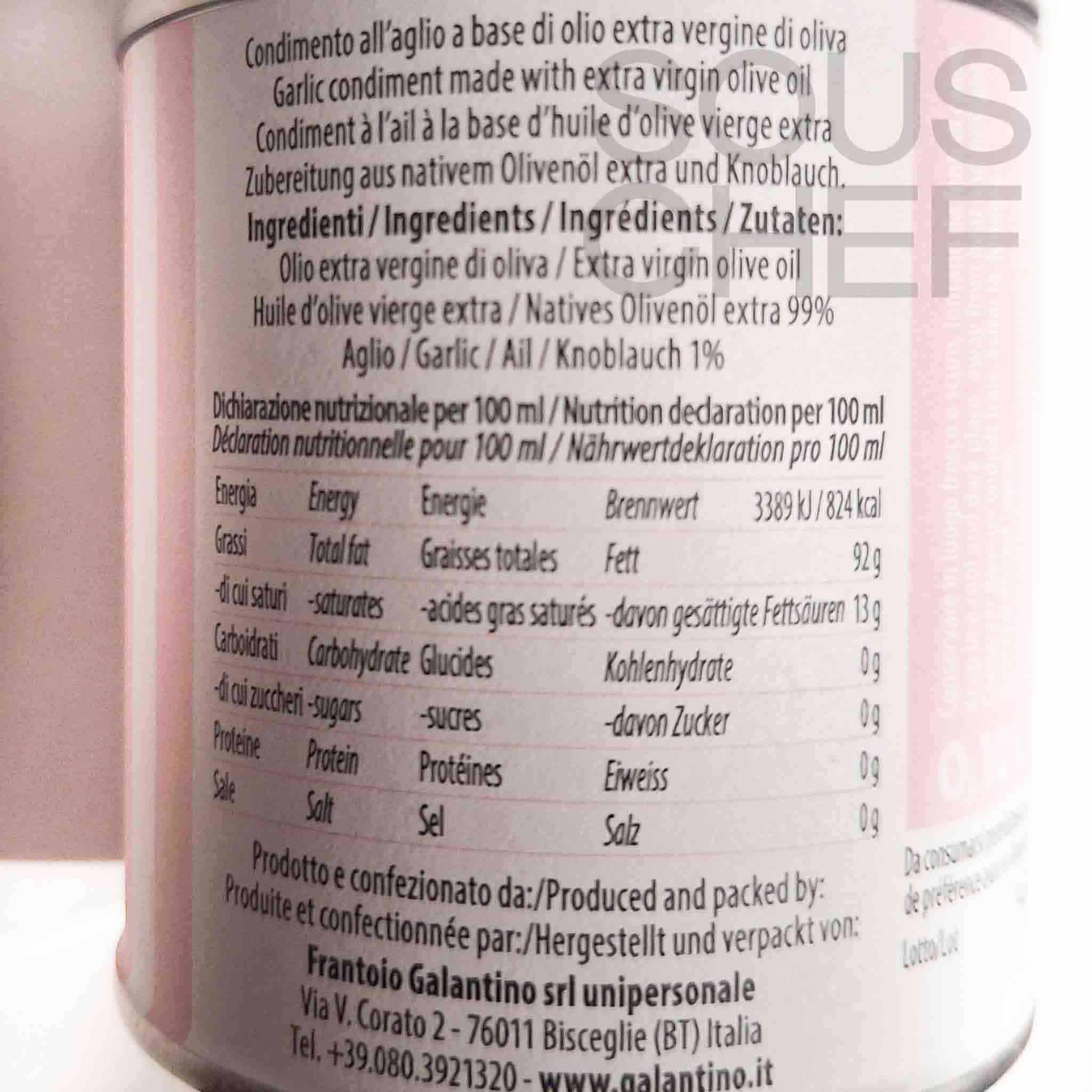 Galantino Puglian Garlic Extra Virgin Olive Oil, 100ml - Image 2