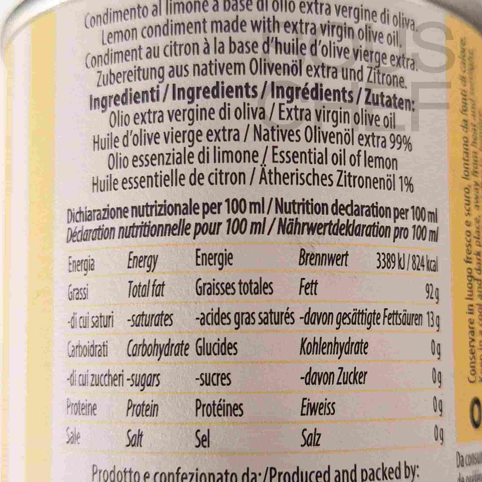 Galantino Puglian Lemon Extra Virgin Olive Oil, 100ml - Image 2