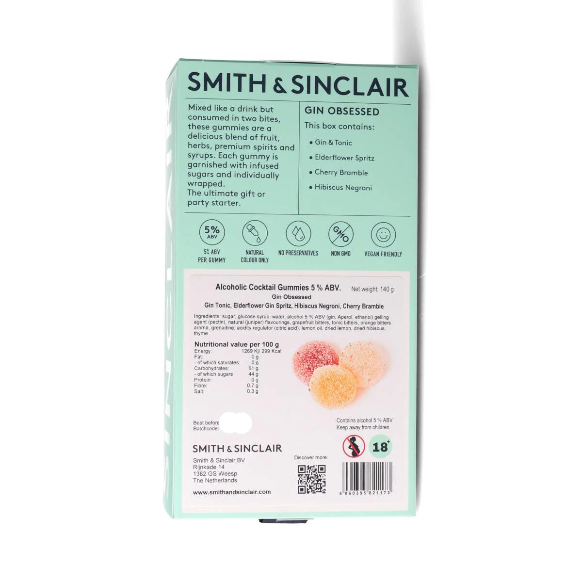 Short Dated Gin Obsessed 5%ABV Alcoholic Cocktail Jelly Sweets, 140g - Image 2