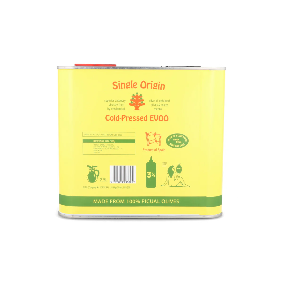 Glug Extra Virgin Olive Oil for Cooking Refill Tin, 2.5 Litre - Image 2