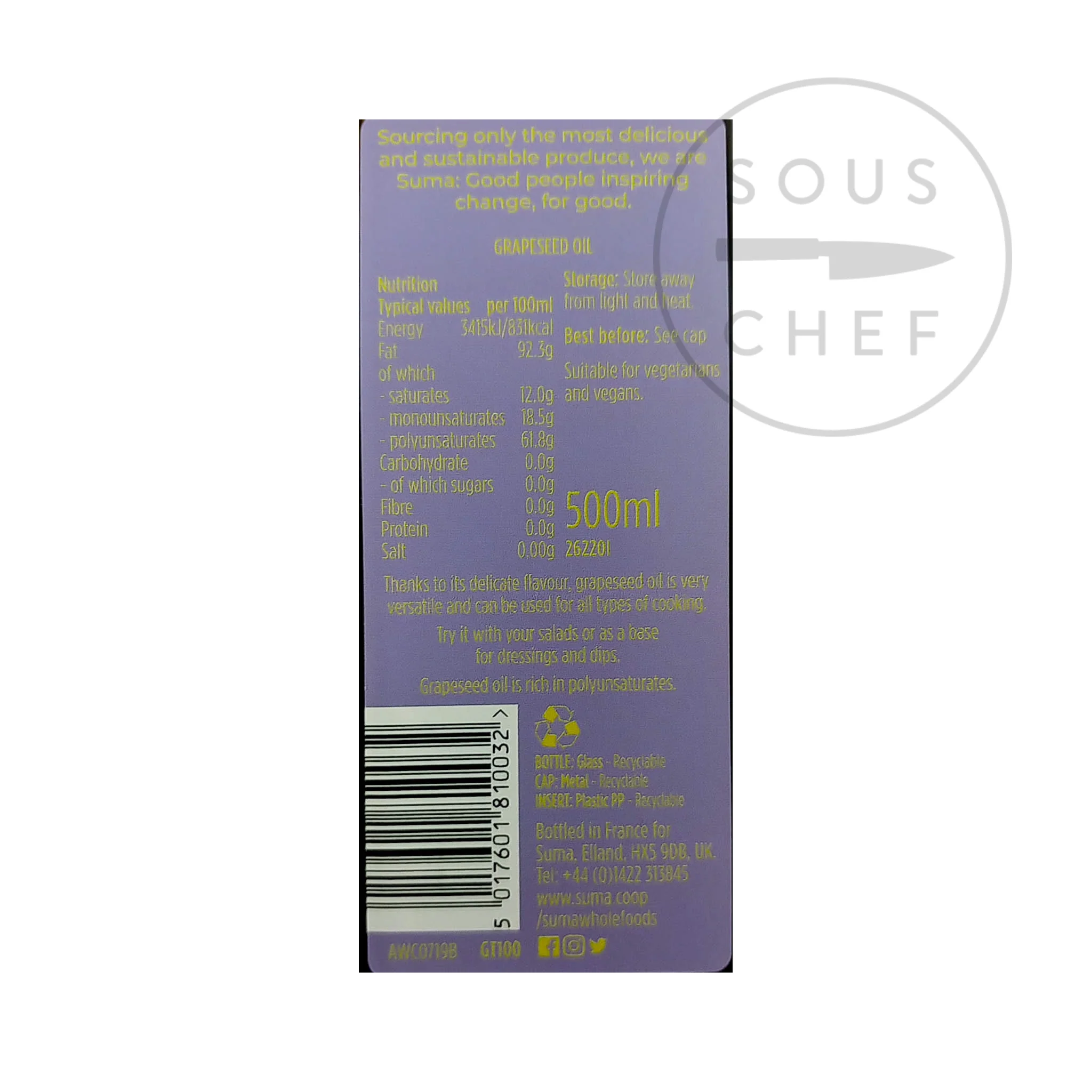 Grapeseed Oil, 500ml - Image 2