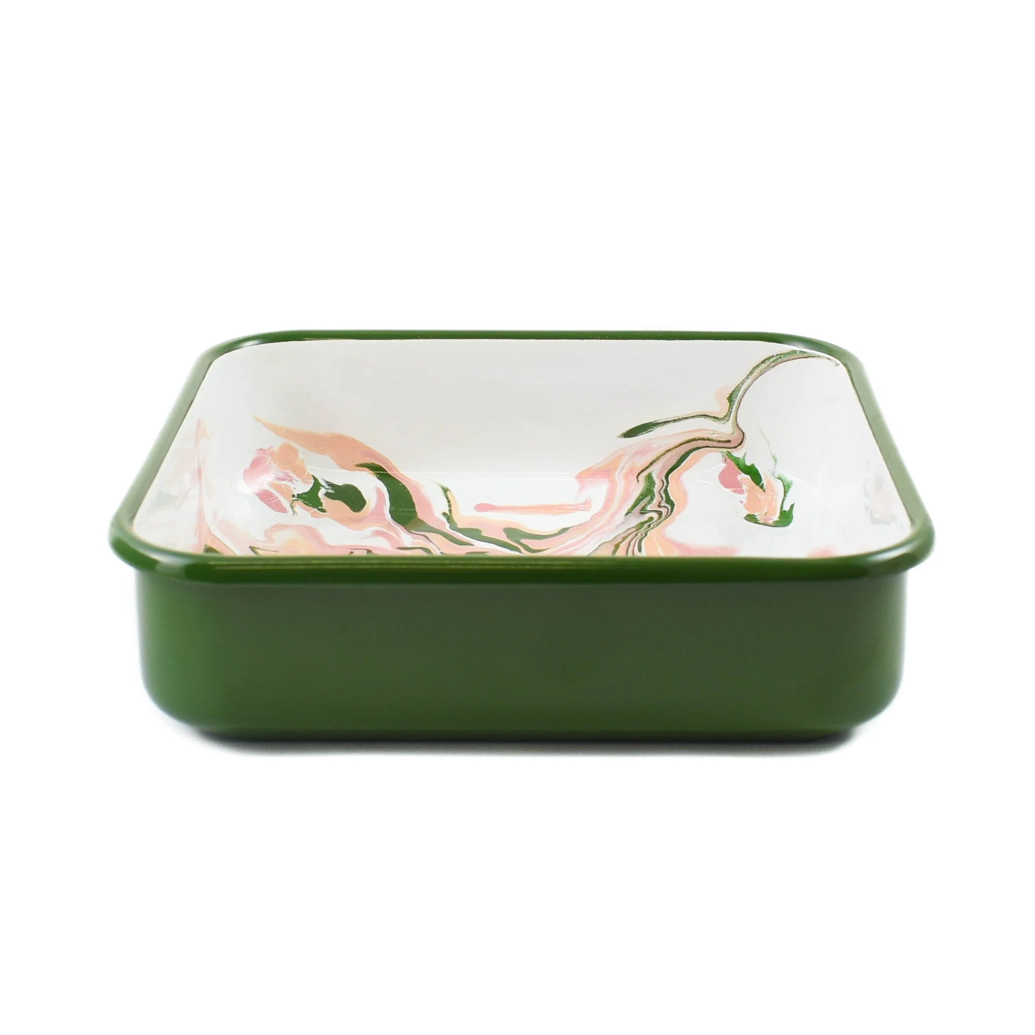 Green Marble Enamel Square Roasting & Serving Dish, 22cm