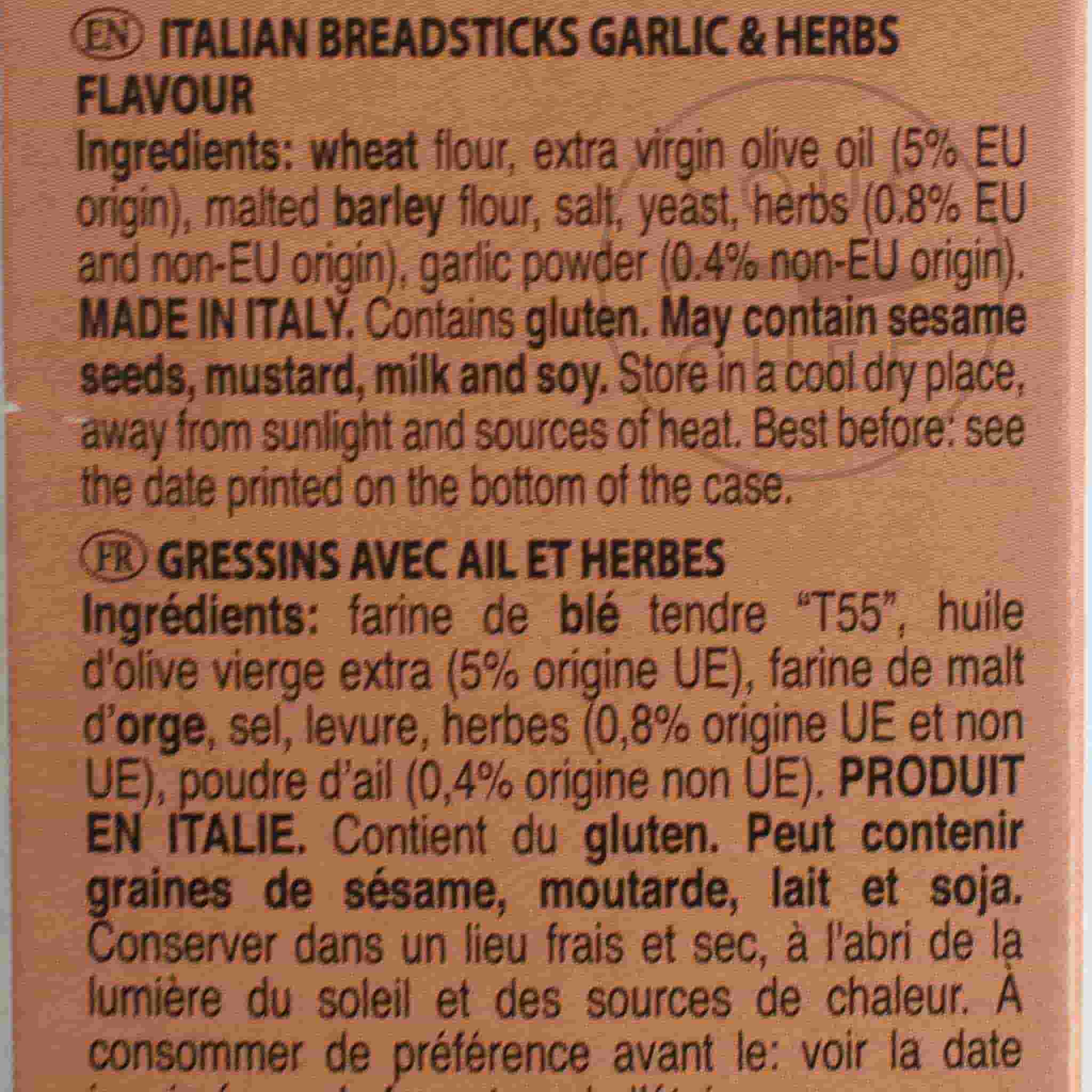 Grissini Garlic & Herbs Breadsticks, 125g - Image 2