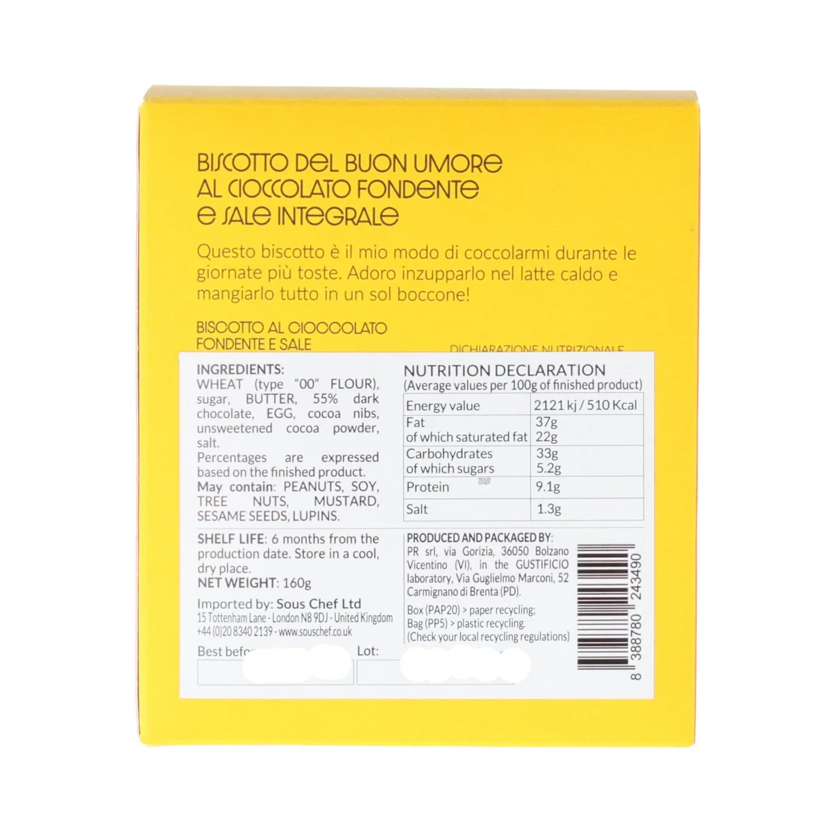 Gustificio Good Mood Dark Chocolate & Sea Salt Biscuits, 160g - Image 3