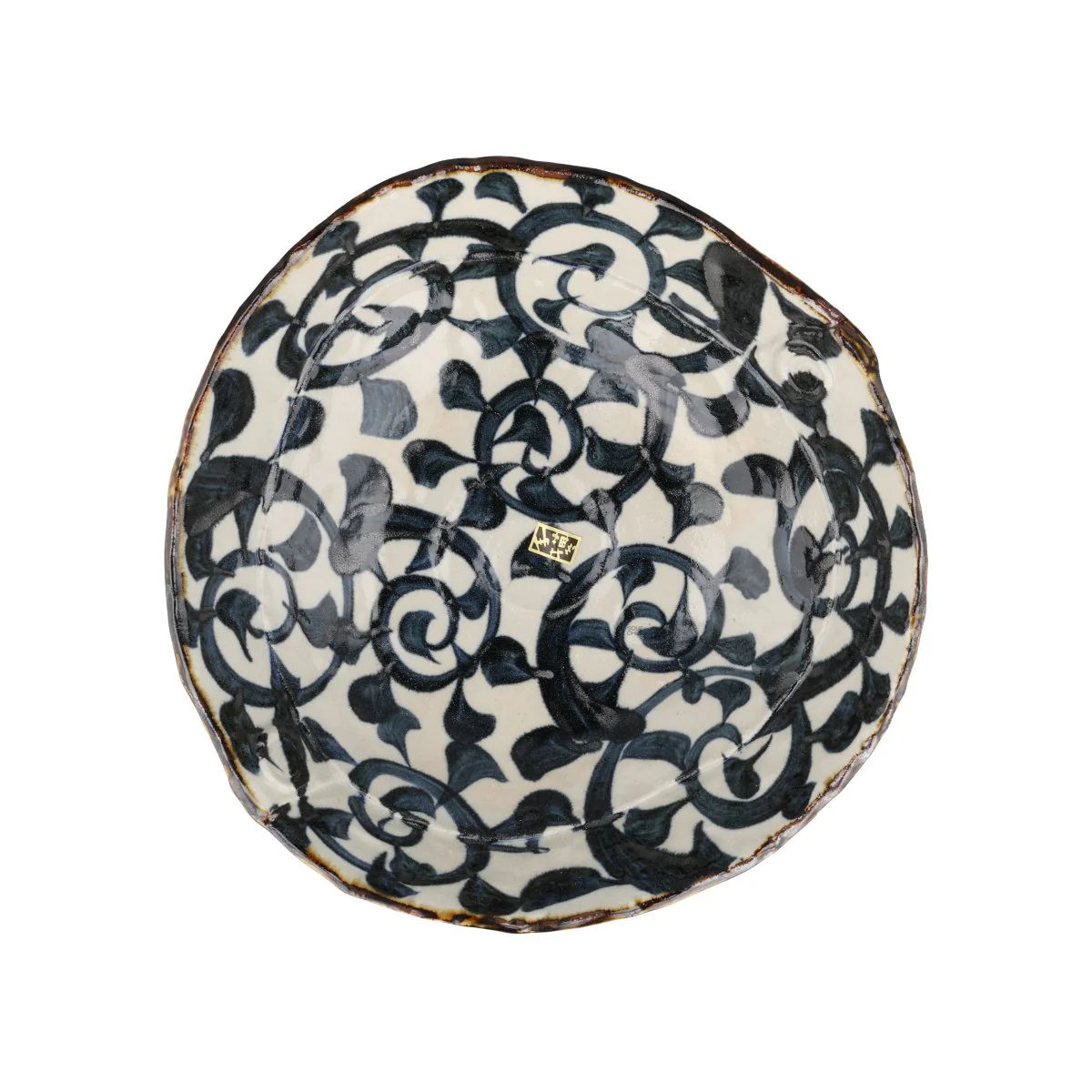 Hand Painted Karakusa Serving Bowl, 26cm - Image 2