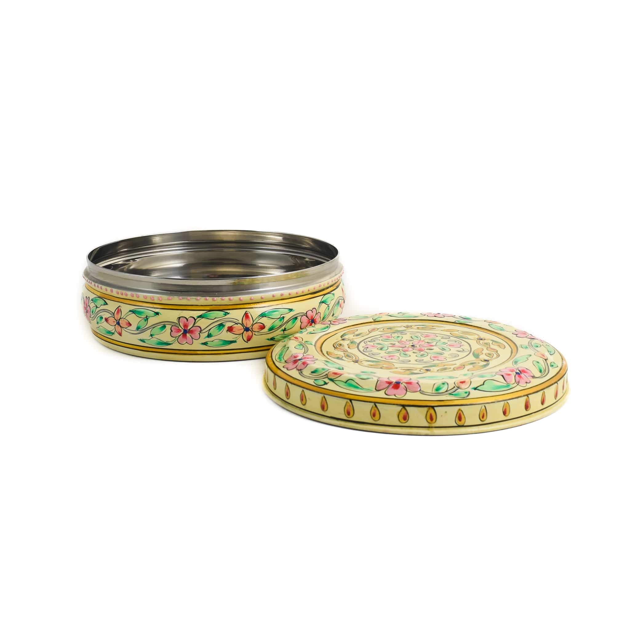 Hand Painted Single Tier White Tiffin Tin, 300ml - Image 3