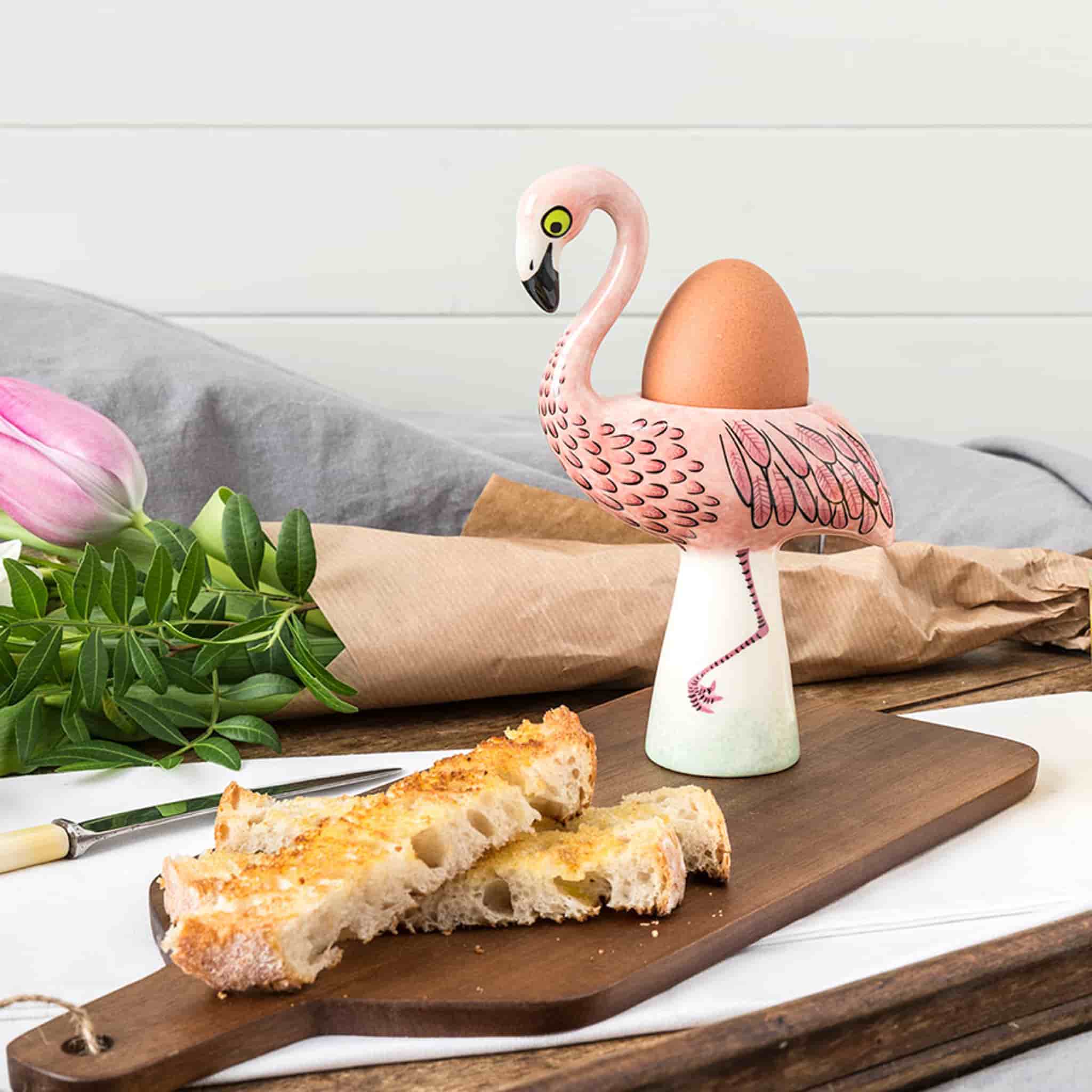 Hannah Turner Flamingo Egg Cup, 15cm - Image 2