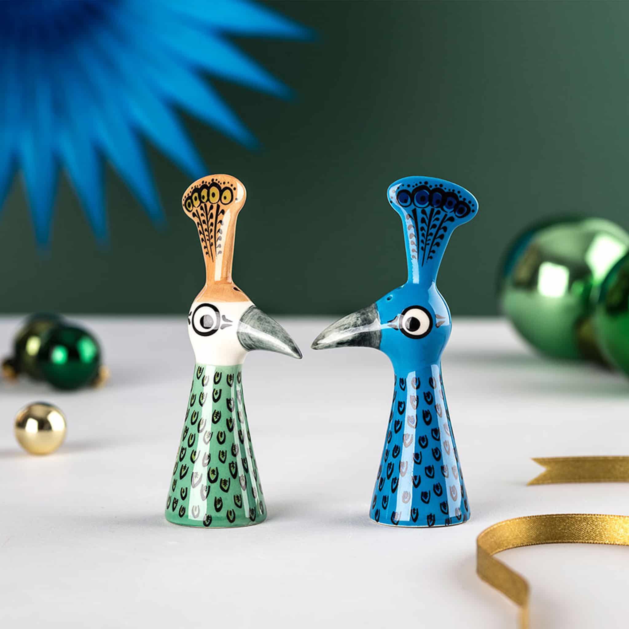 Hannah Turner Set of 2 Peacock Salt & Pepper Shakers, 11.5cm - Image 2