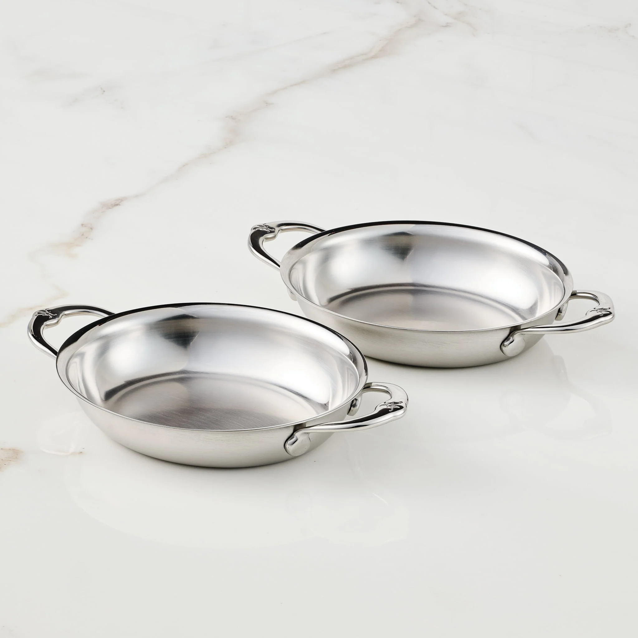Hestan Provisions Set of 2 Mini Oval Stainless Steel Oven Dishes, 17x14cm - Image 4