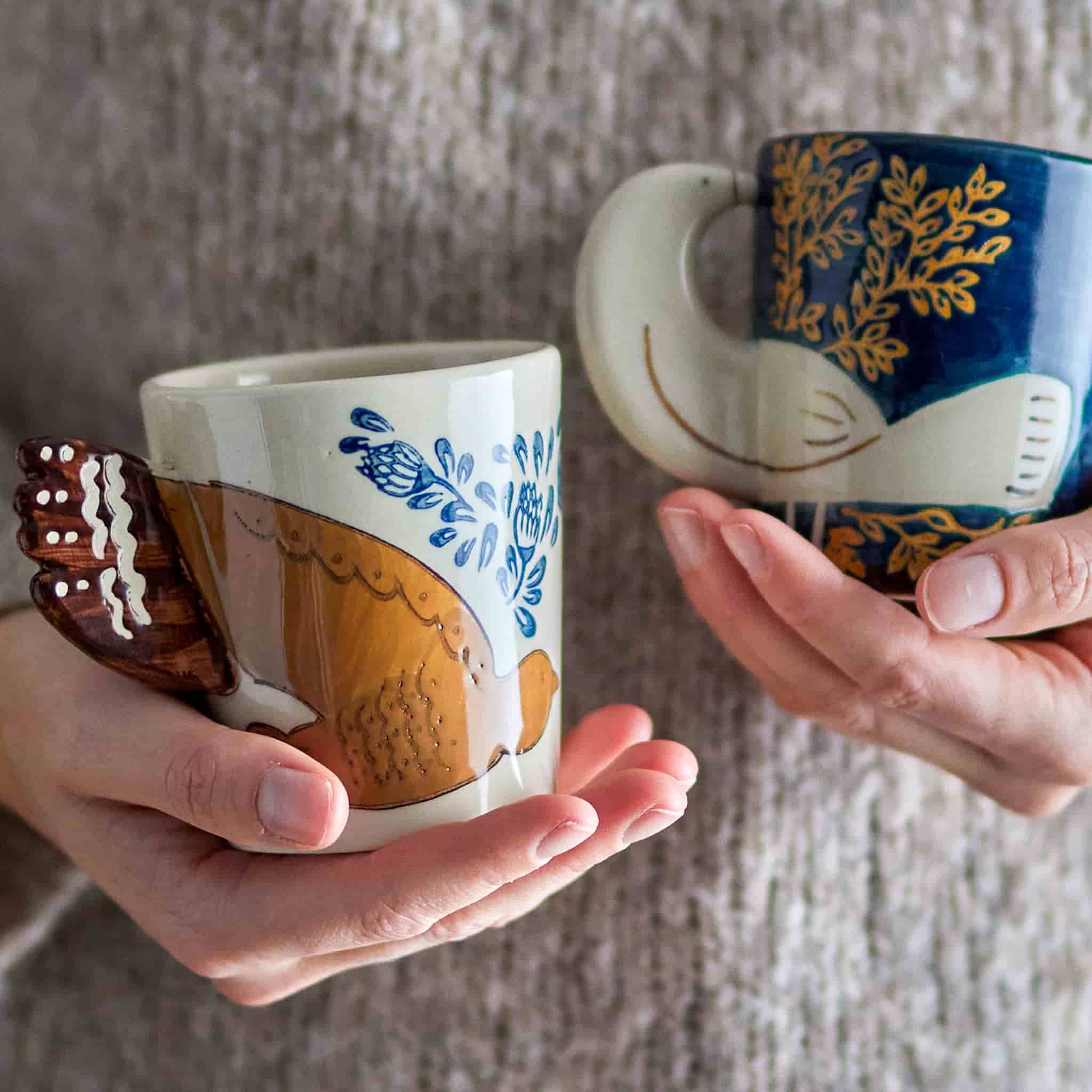 Hezha White Mug with Bird, 260ml - Image 3
