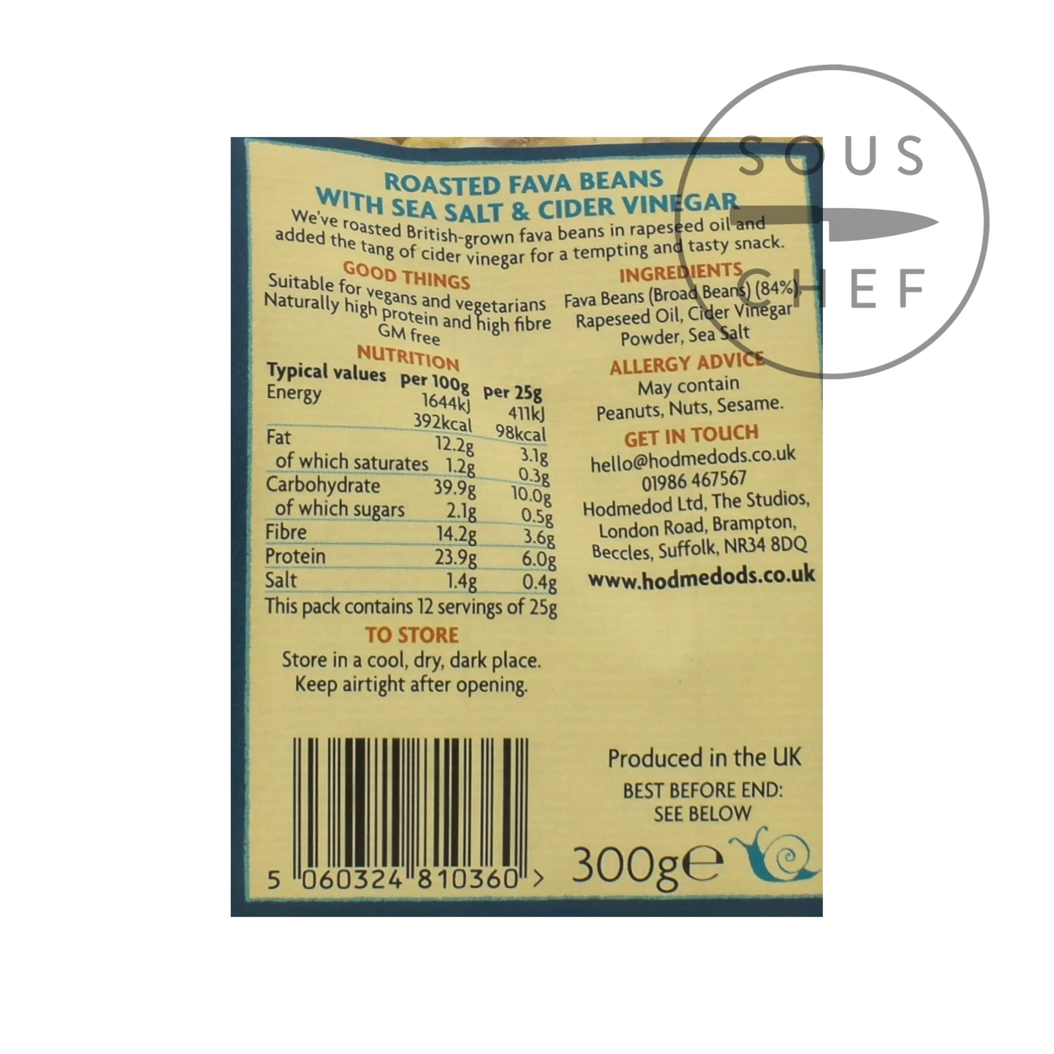 Hodmedod's Salt & Vinegar Roasted Fava Beans, 300g - Image 2