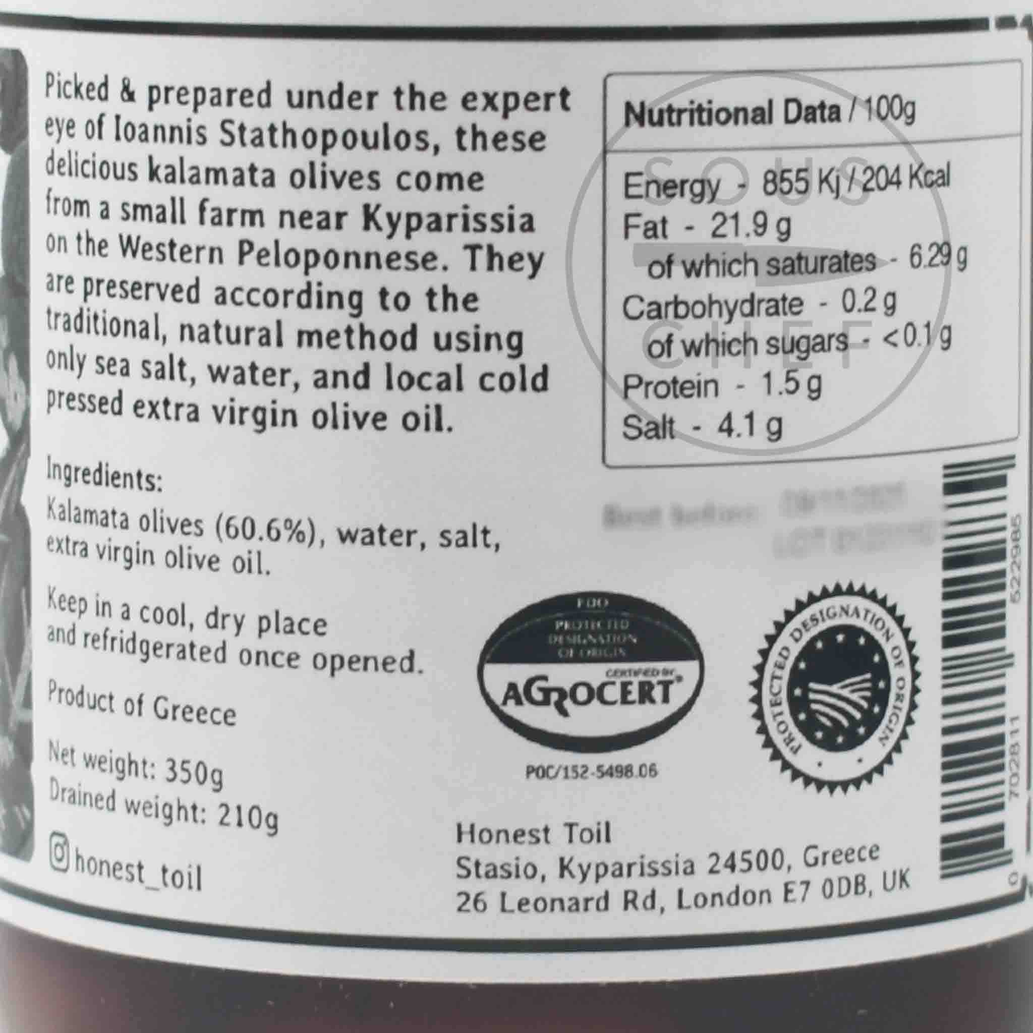 Honest Toil Kalamata Olives, 215g - Image 2