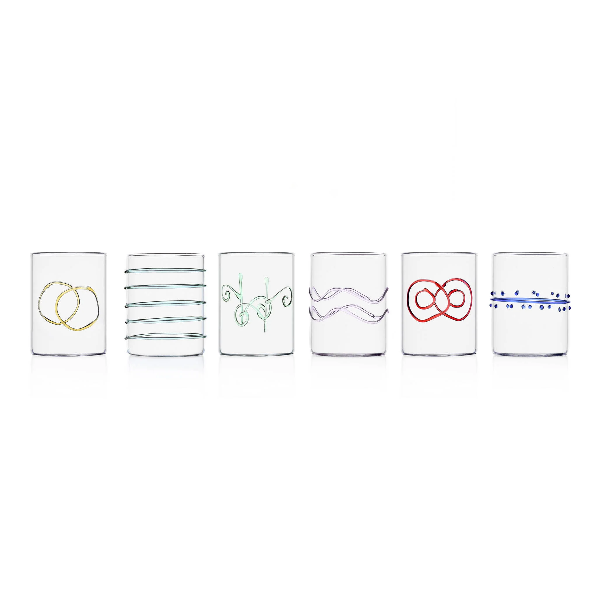 Ichendorf Milano Set of 6 Assorted Water Tumblers, Assorted Colours