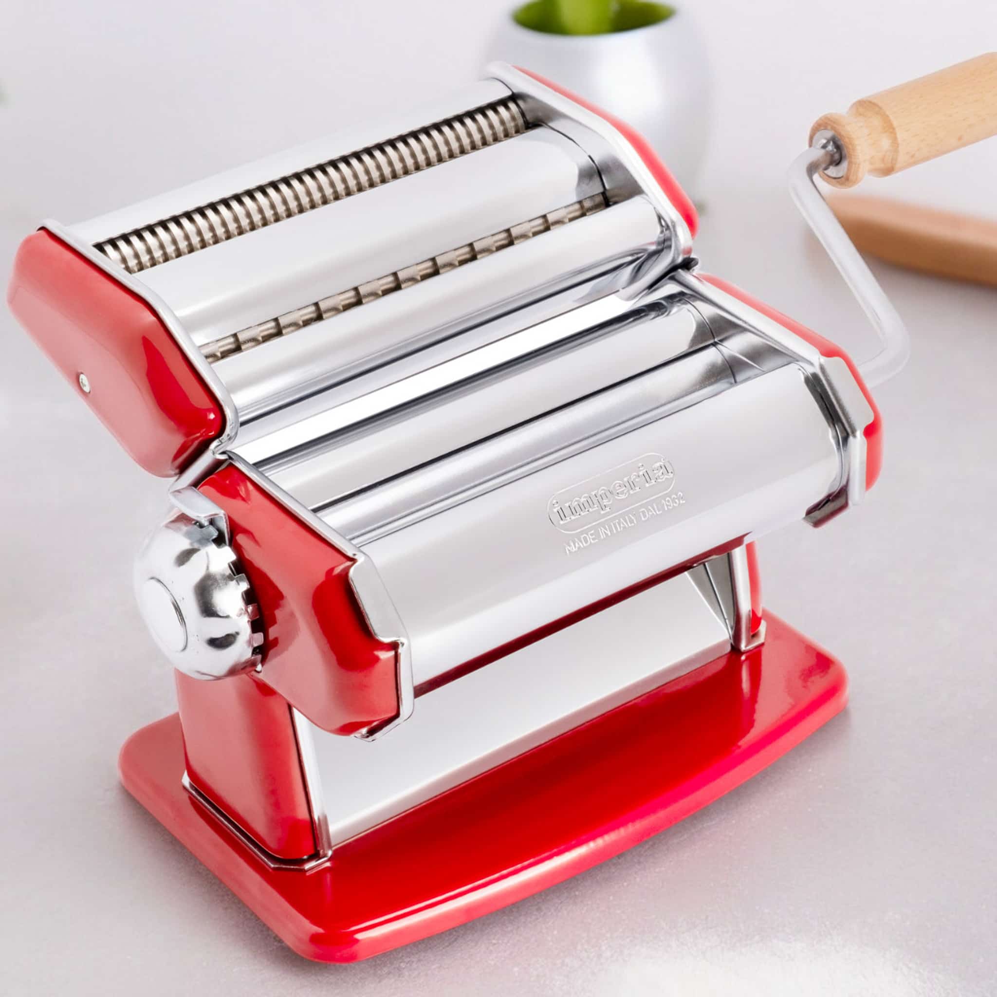 Imperia Red Pasta Maker with Dust Bag & Hopper - Image 2