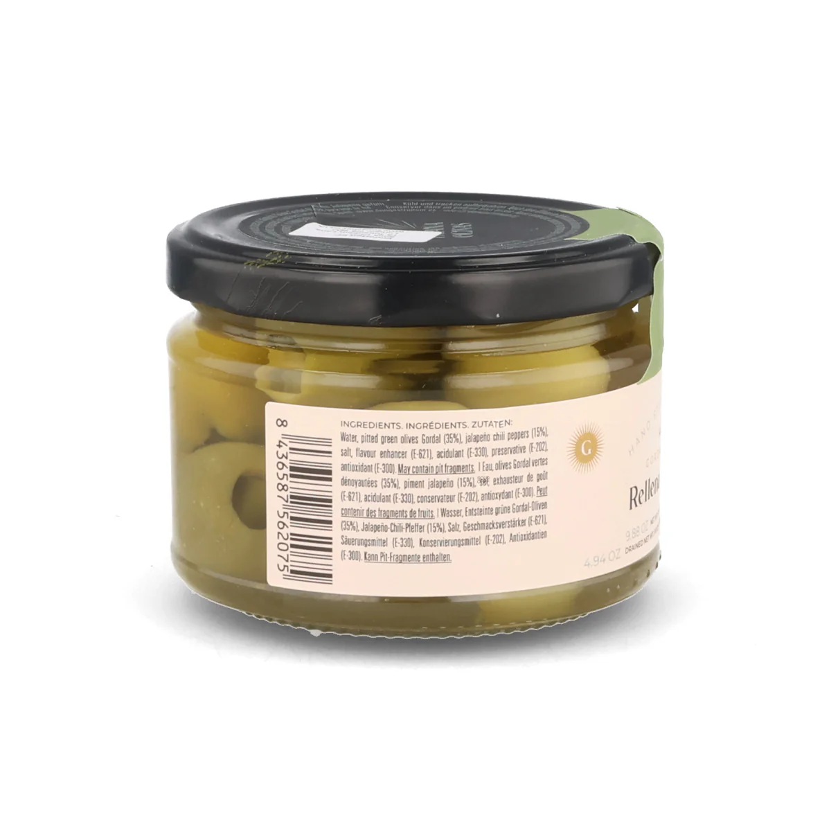 Jalapeno Stuffed Green Gordal Olives, 280g - Image 2