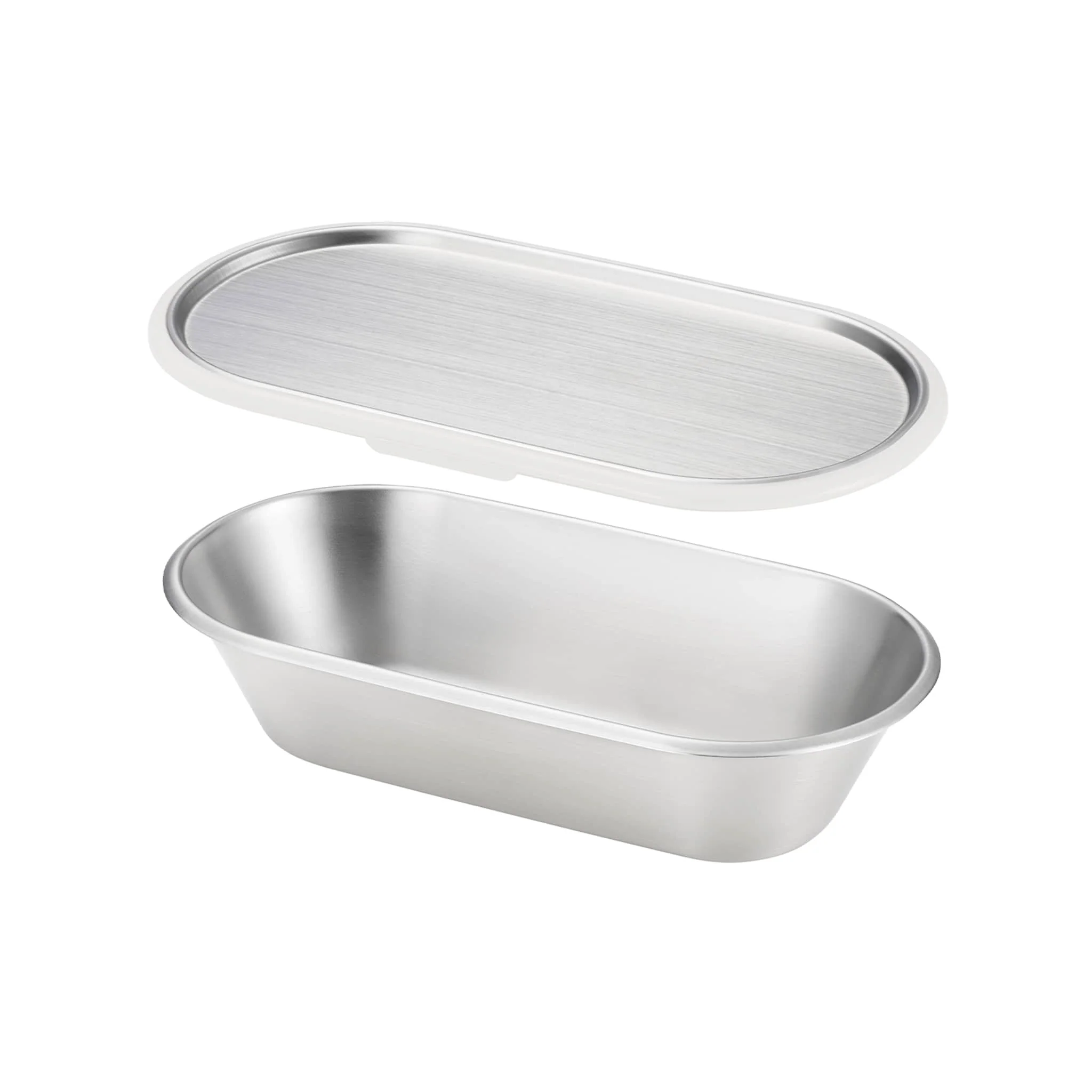 Japanese Grey Rim Stainless Steel Lunch Box, 21x11cm - Image 2