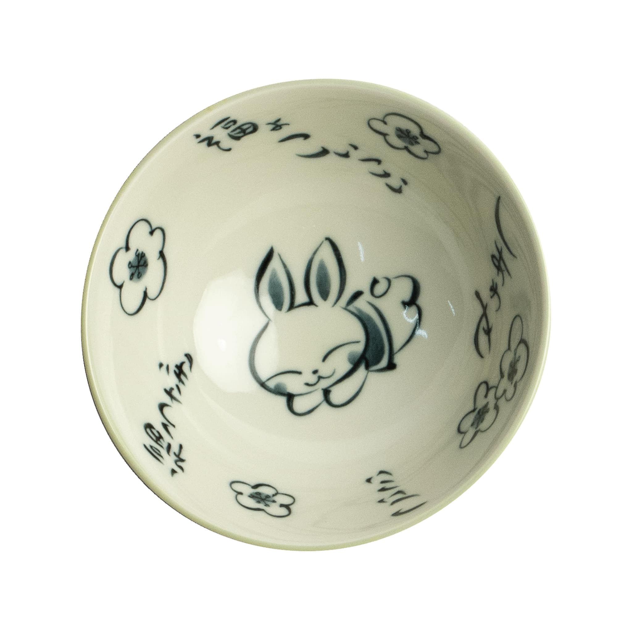 Japanese Kawaii Green Rabbit Rice Bowl, 14cm - Image 2