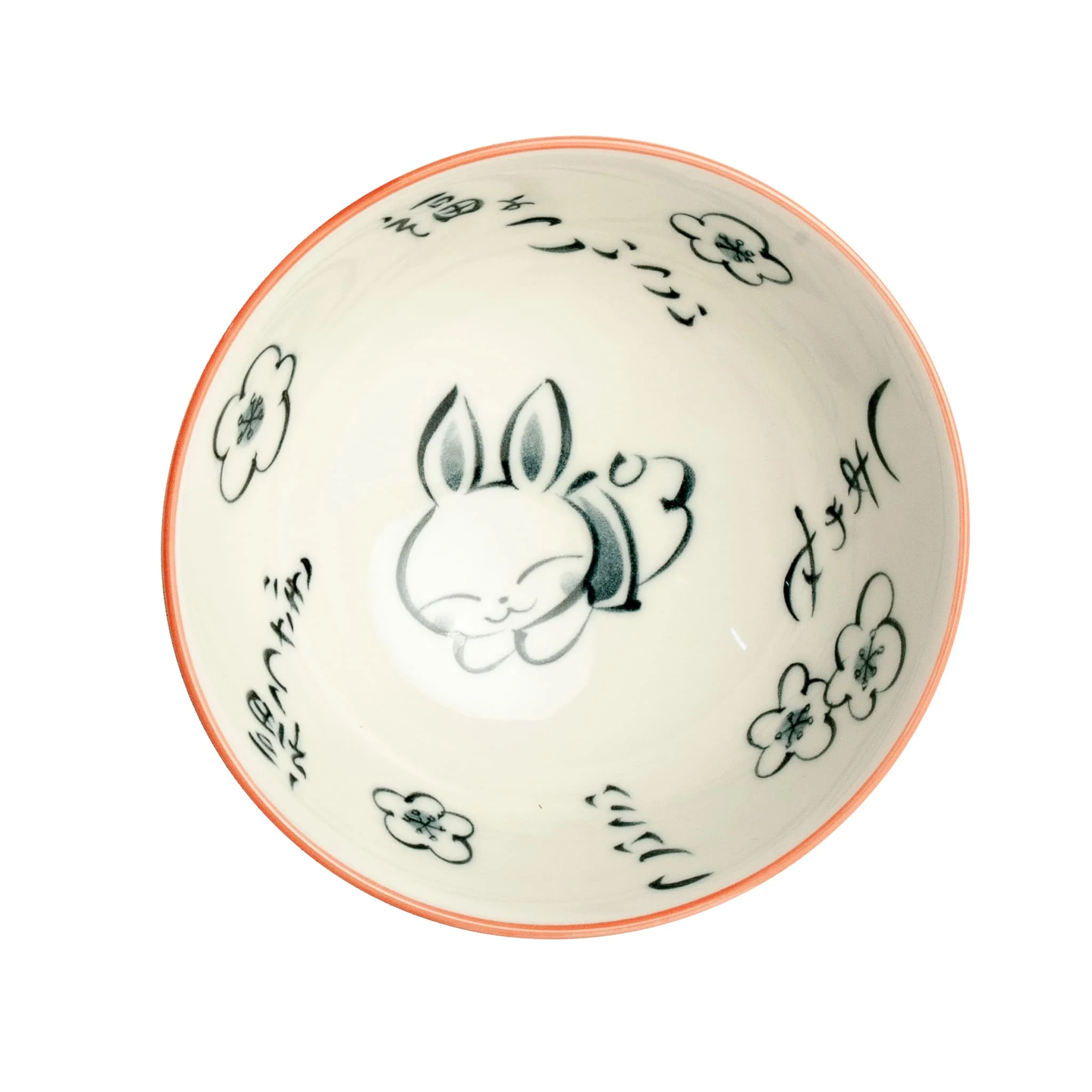 Japanese Kawaii Red Rabbit Rice Bowl, 14cm - Image 2