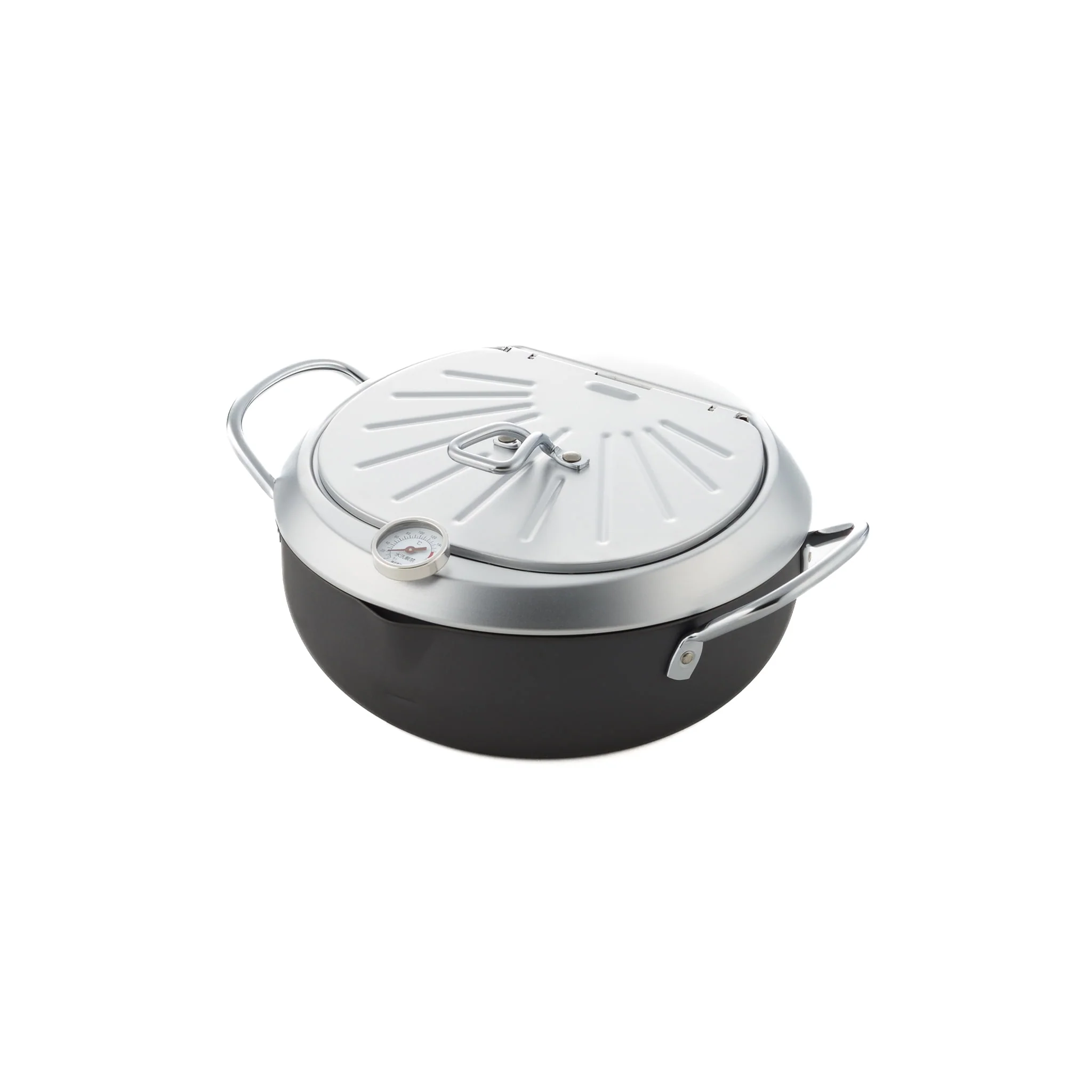Japanese Tempura Frying Pot with Temperature Probe & Drip Rack