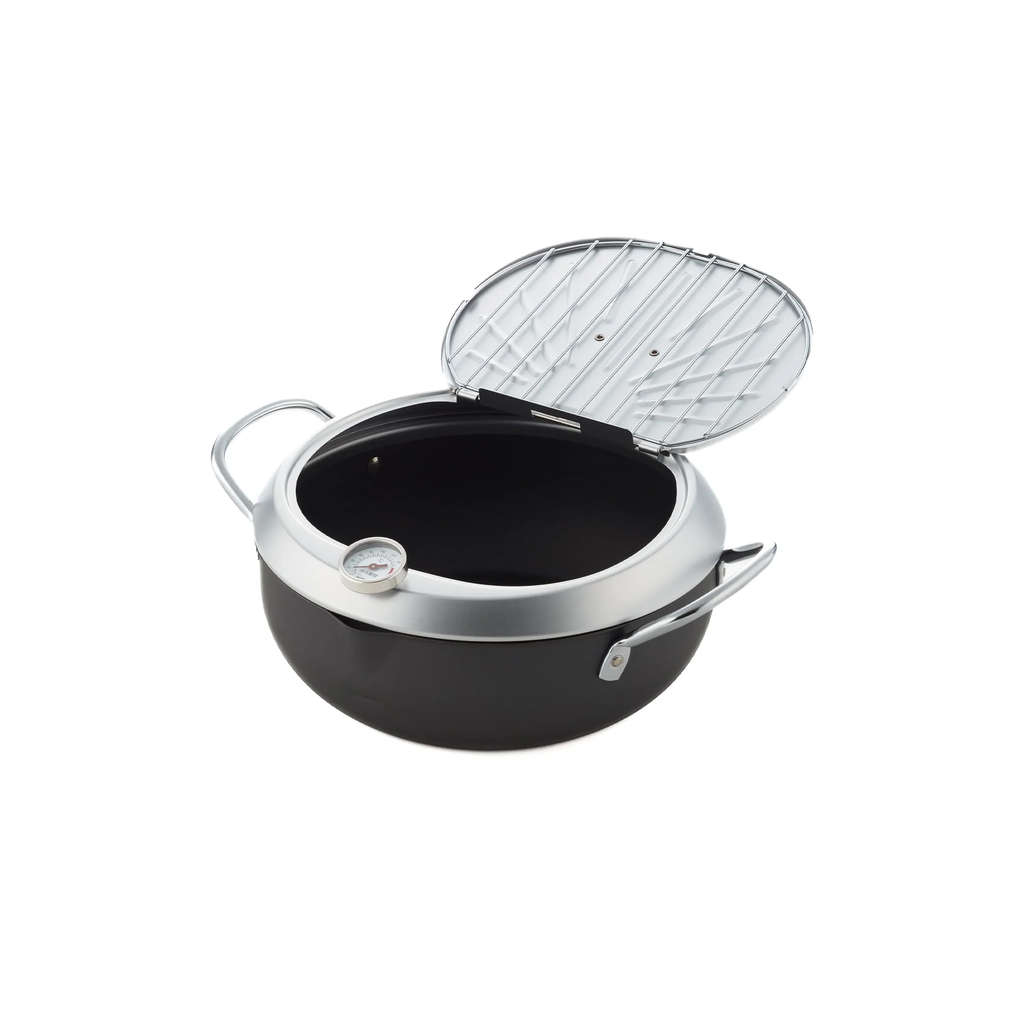 Japanese Tempura Frying Pot with Temperature Probe & Drip Rack - Image 2