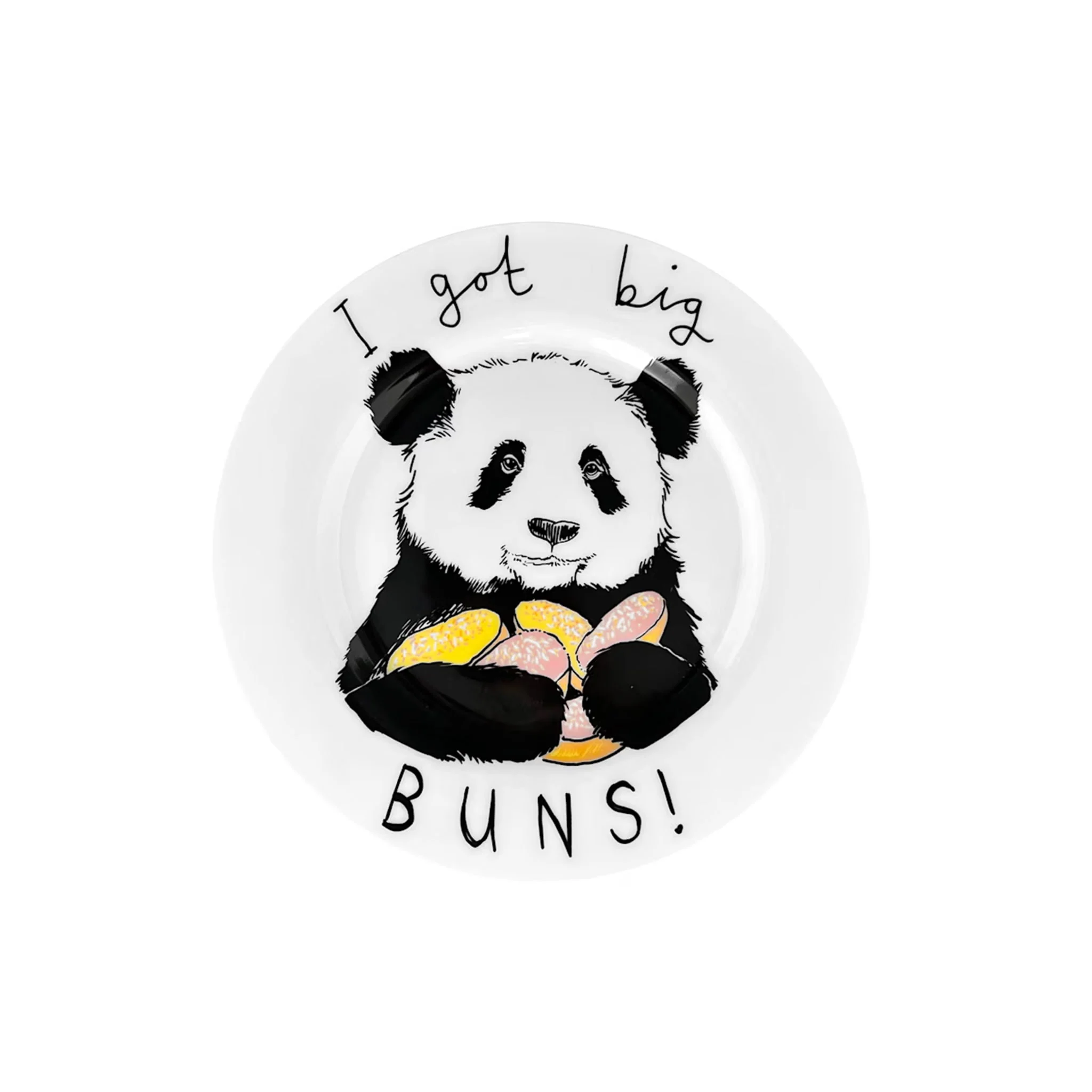 Jimbob Art I Got Big Buns! Panda Side Plate, 20cm
