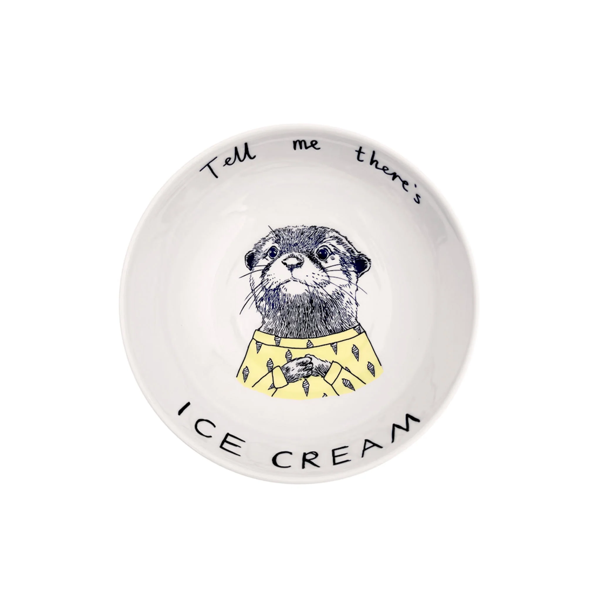 Jimbob Art Tell Me There's Ice Cream Otter Dessert Bowl, 15.7cm