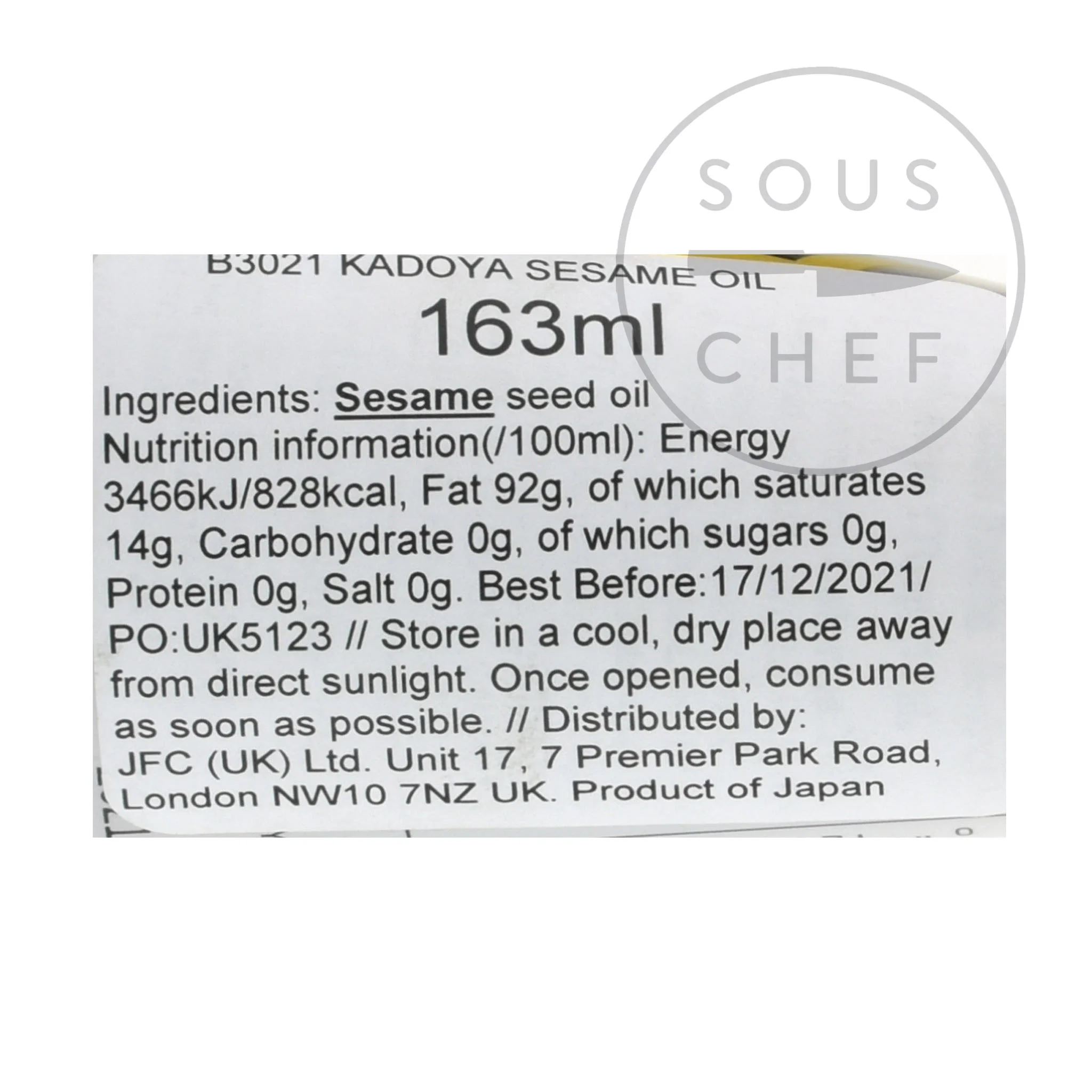 Kadoya Japanese Pure Sesame Oil, 163ml - Image 2