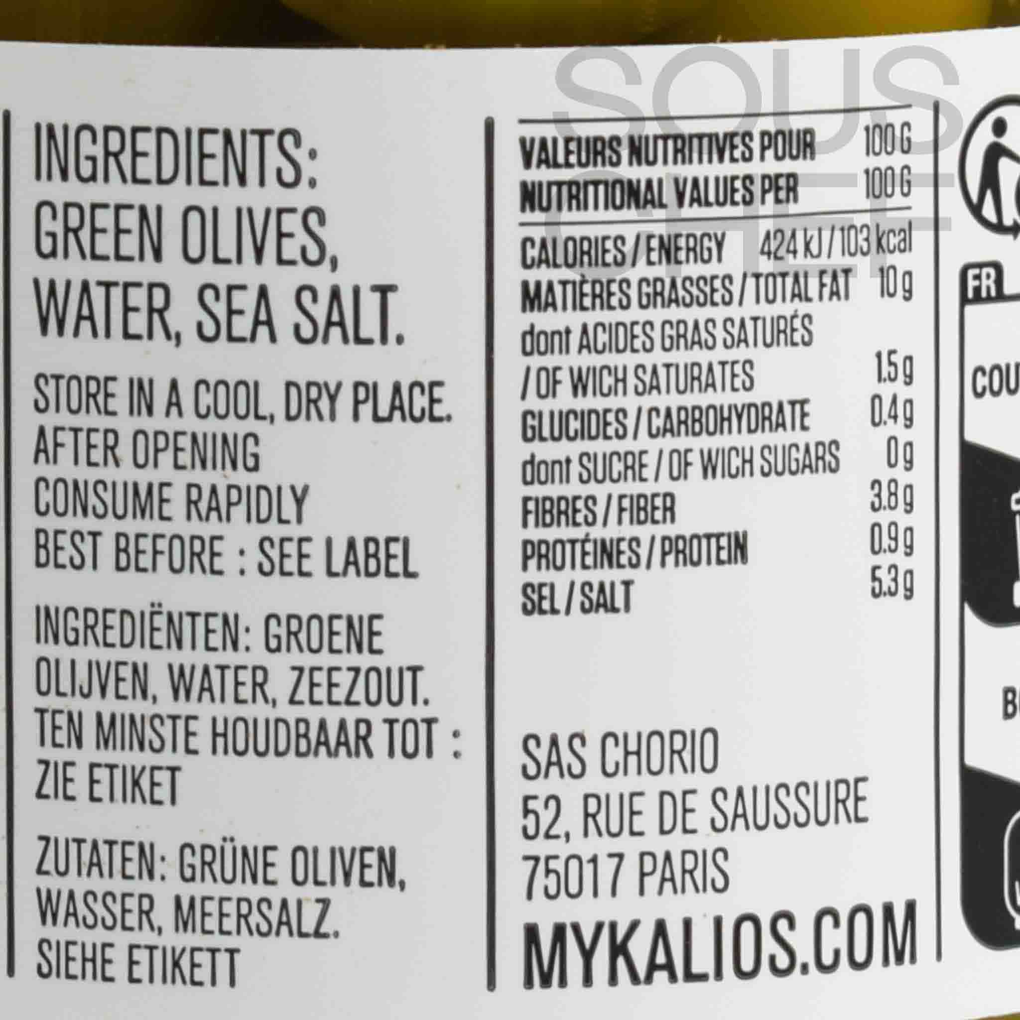 Kalios Chalkidiki Green Pitted Olives in Brine, 310g - Image 2