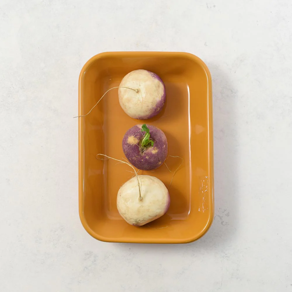 Kapka x Sous Chef Colourblock Enamel Roasting Dish, 21cm, Pink & Yellow - Image 2