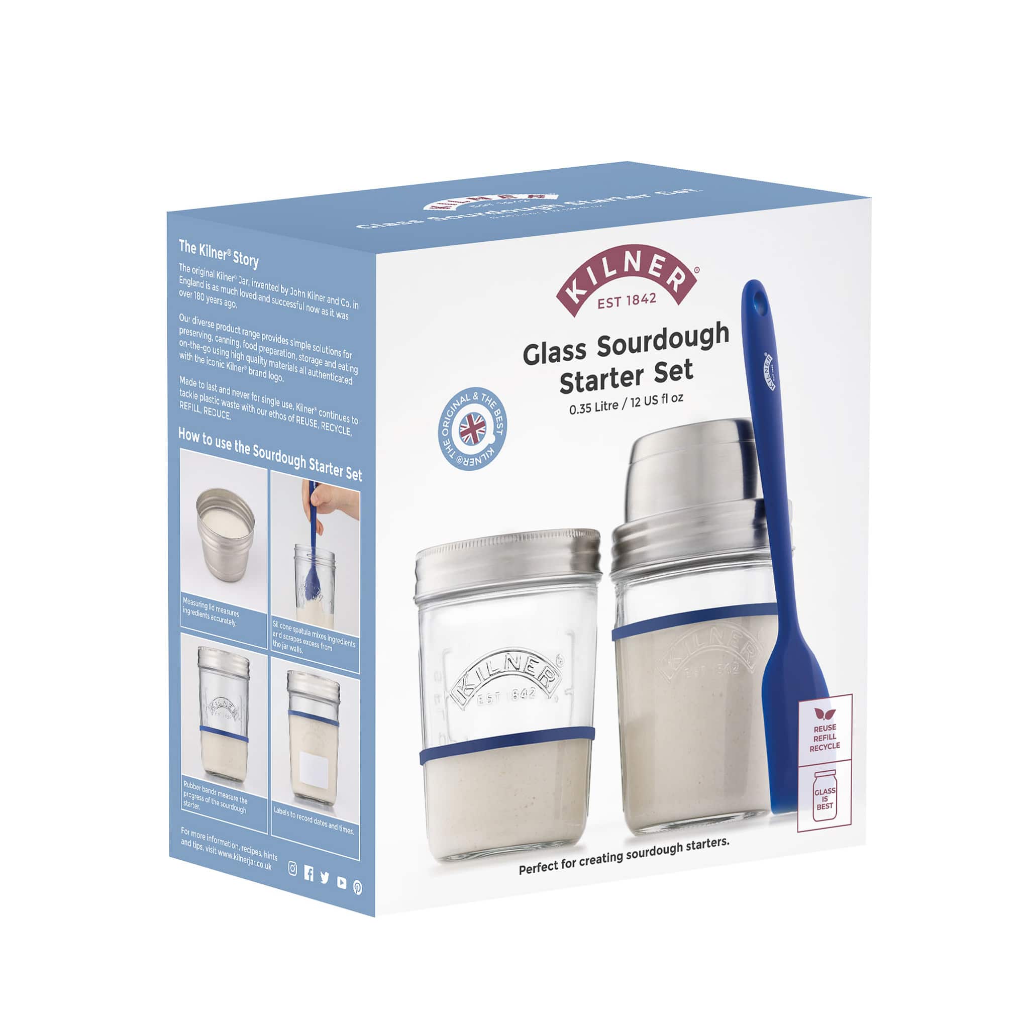 Kilner Sourdough Starter Set, 2x 350ml - Image 2