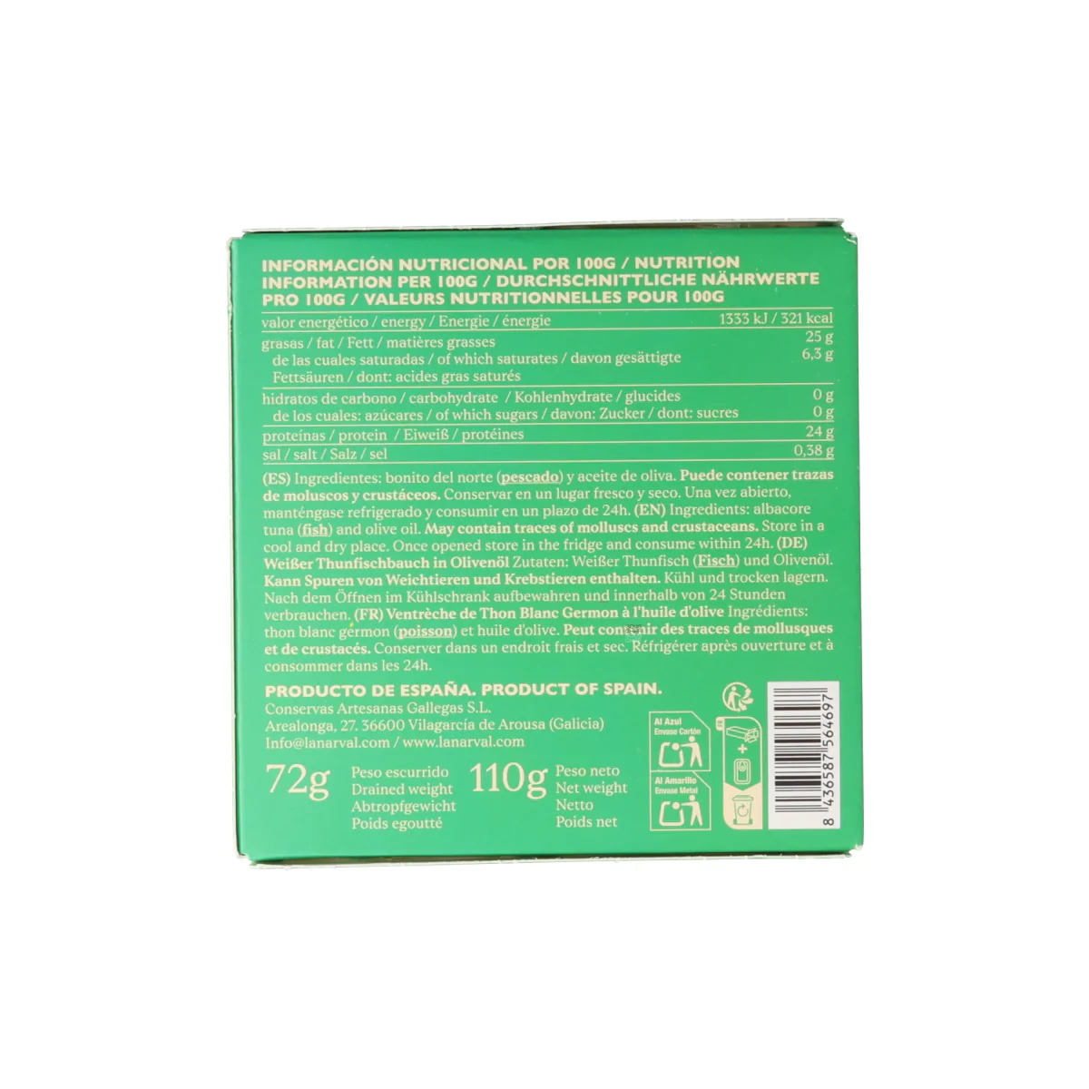 La Narval Premium Cantabrian White Tuna Belly in Olive Oil, 120g - Image 3