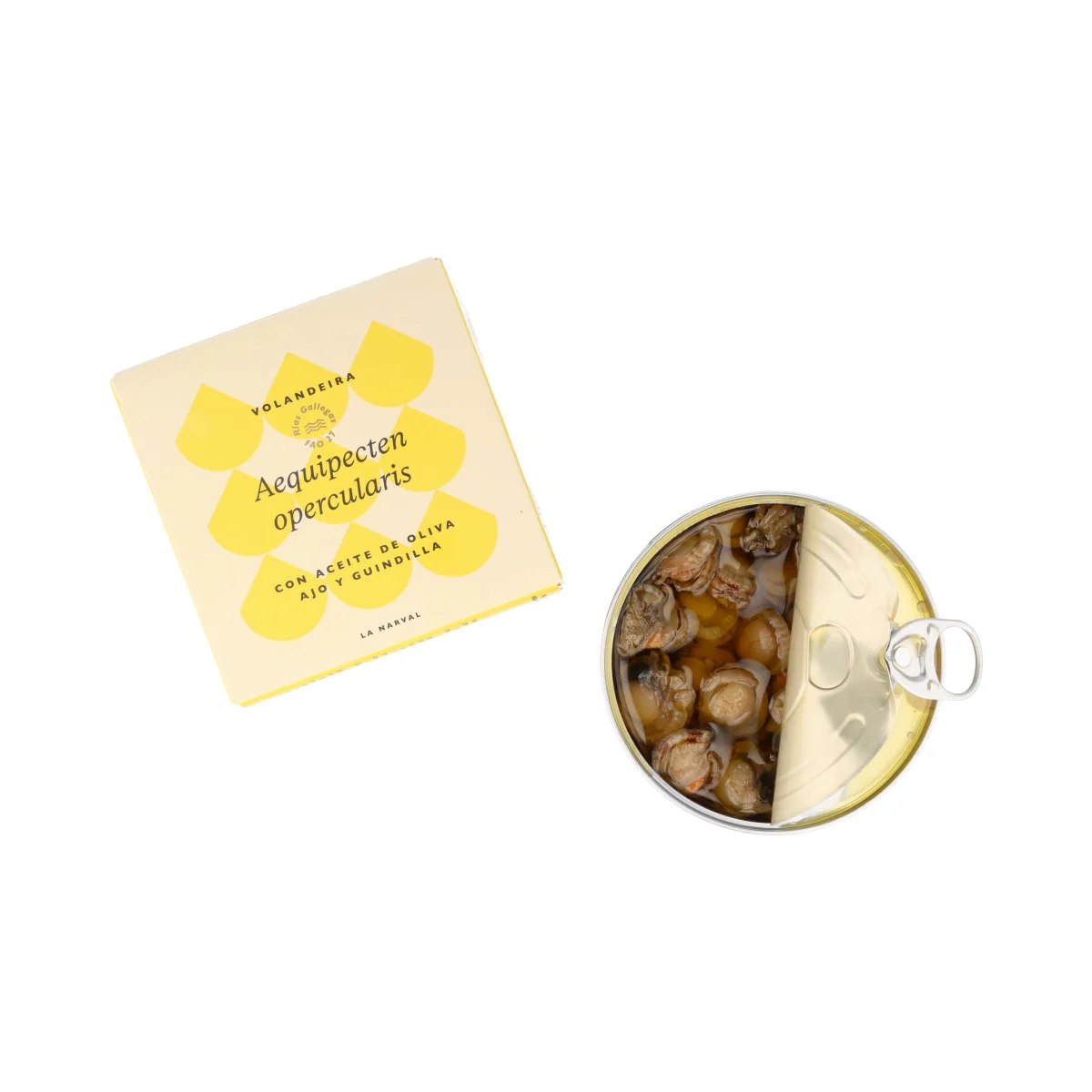 La Narval Premium Small Galician Scallops in Olive Oil with Garlic & Chilli, 120g - Image 2