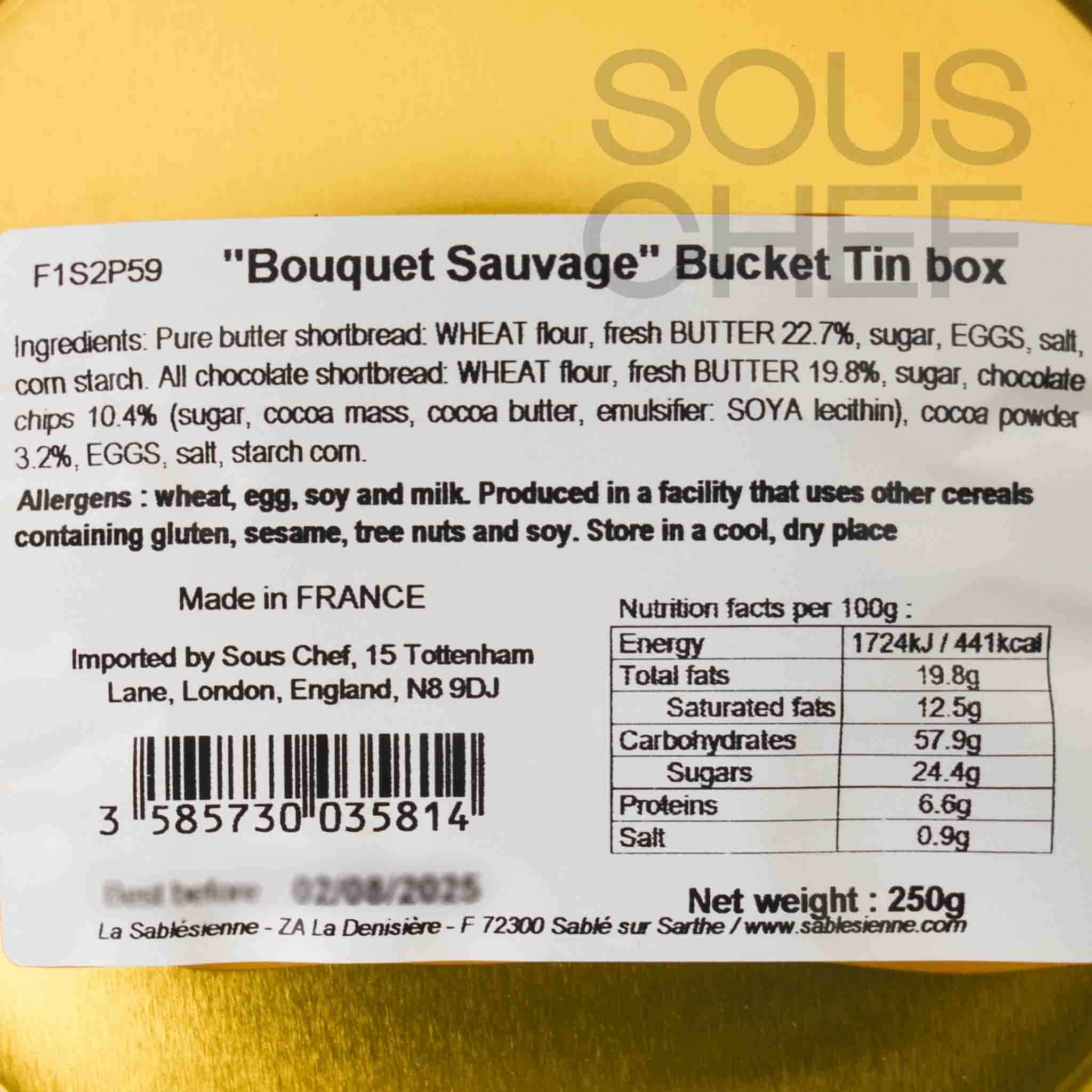 La Sablesienne French Sable Biscuits in Sky Blue Floral Tin, 250g - Image 3