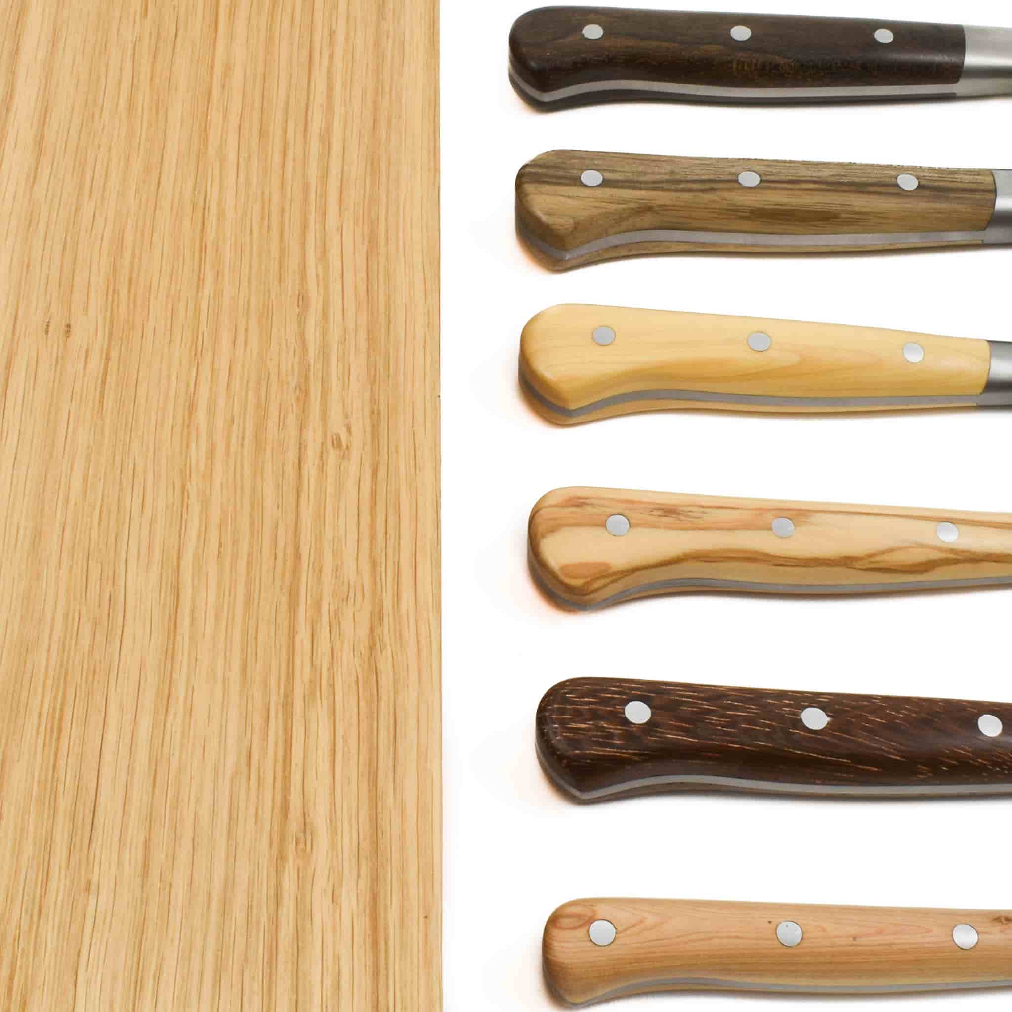 Laguiole en Aubrac Classic Knife Block of 6 Kitchen Knives, Mixed Woods - Image 2
