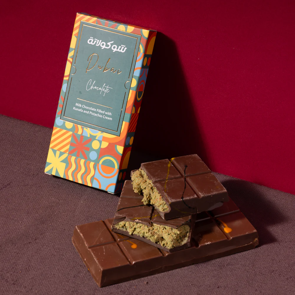 Le Damas "Original Dubai Chocolate" Bar, Milk Choc, Pistachio & Kunafa, 185g - Image 4