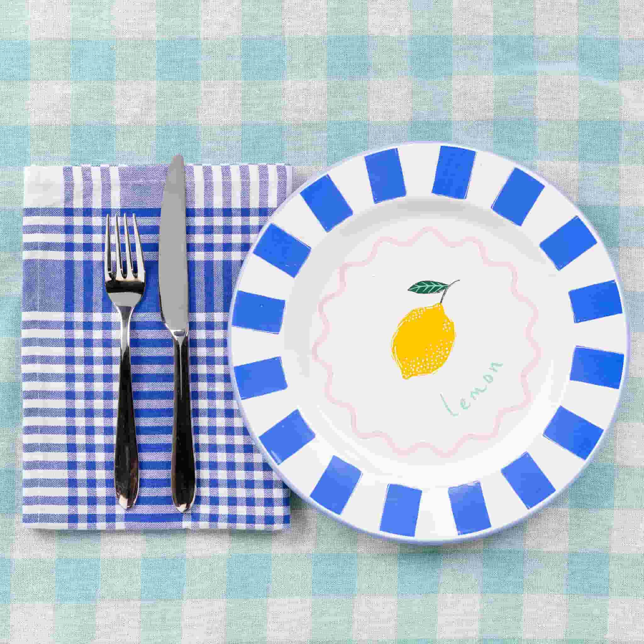 Lemon Printed Enamel Dinner Plate, 25cm - Image 2