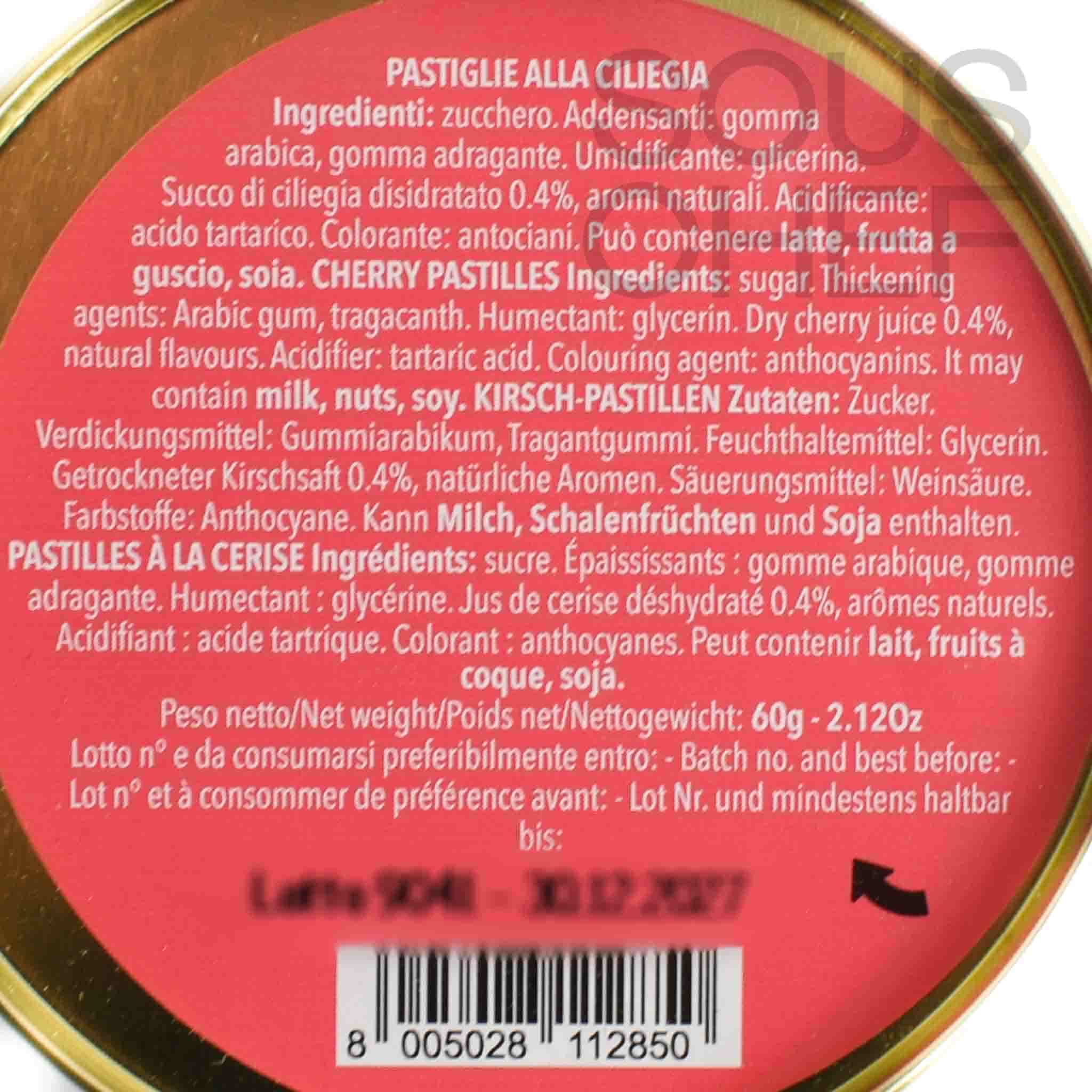 Leone Cherry Pastilles in Nathalie Lete Round Gift Tin, 60g - Image 2