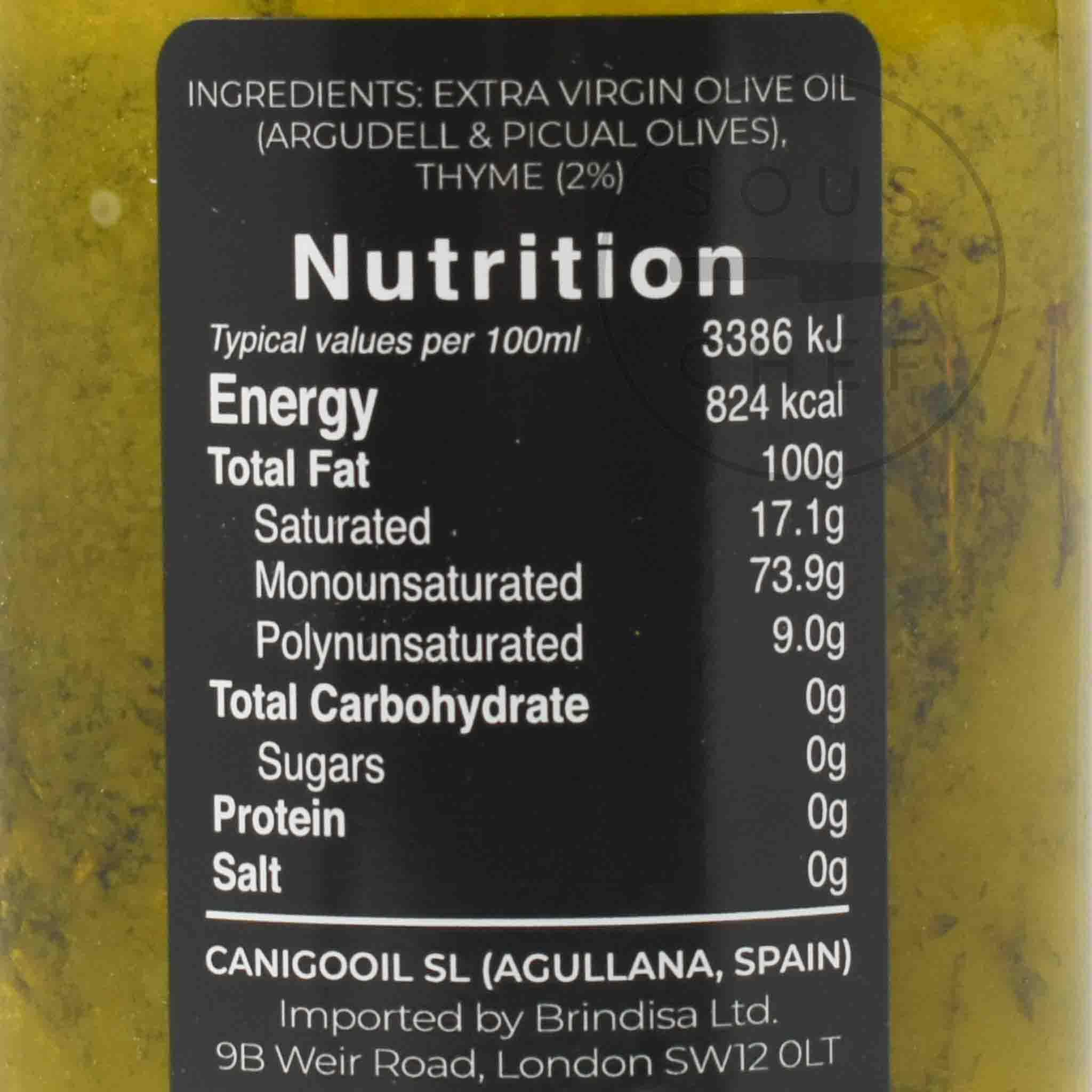 Llagrimes del Canigo Thyme Infused Olive Oil, 250ml - Image 2