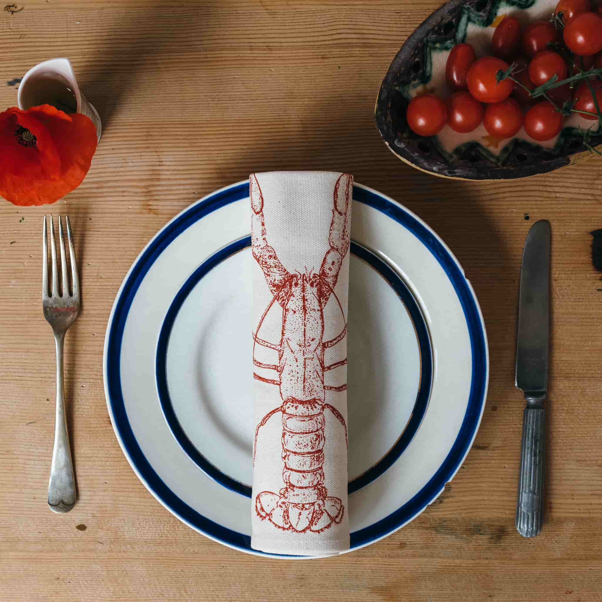 Lottie Day Lobster Design Napkins Box of 6 - Image 2