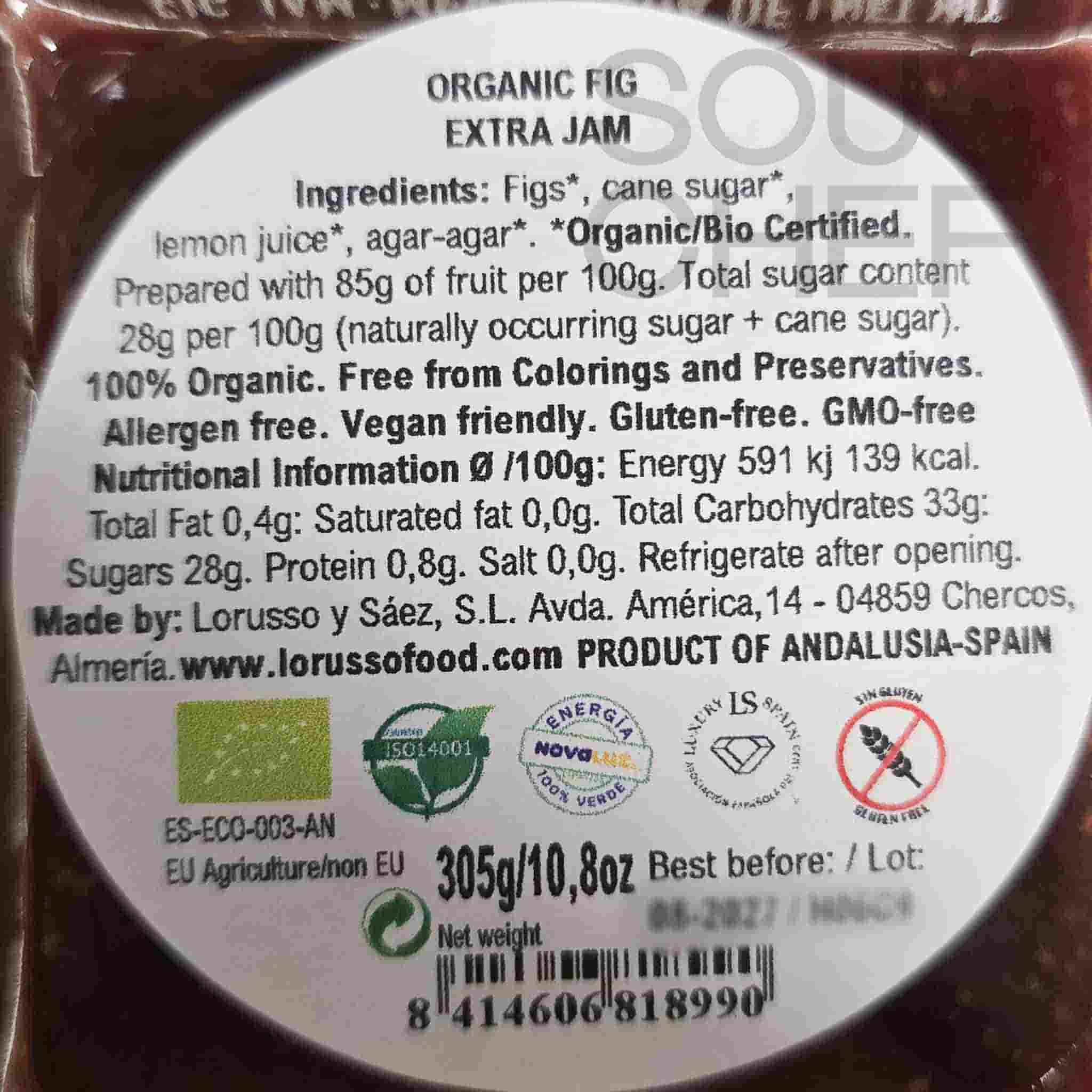 LoRUSSo Organic Artisanal Fig Jam, 305g - Image 2