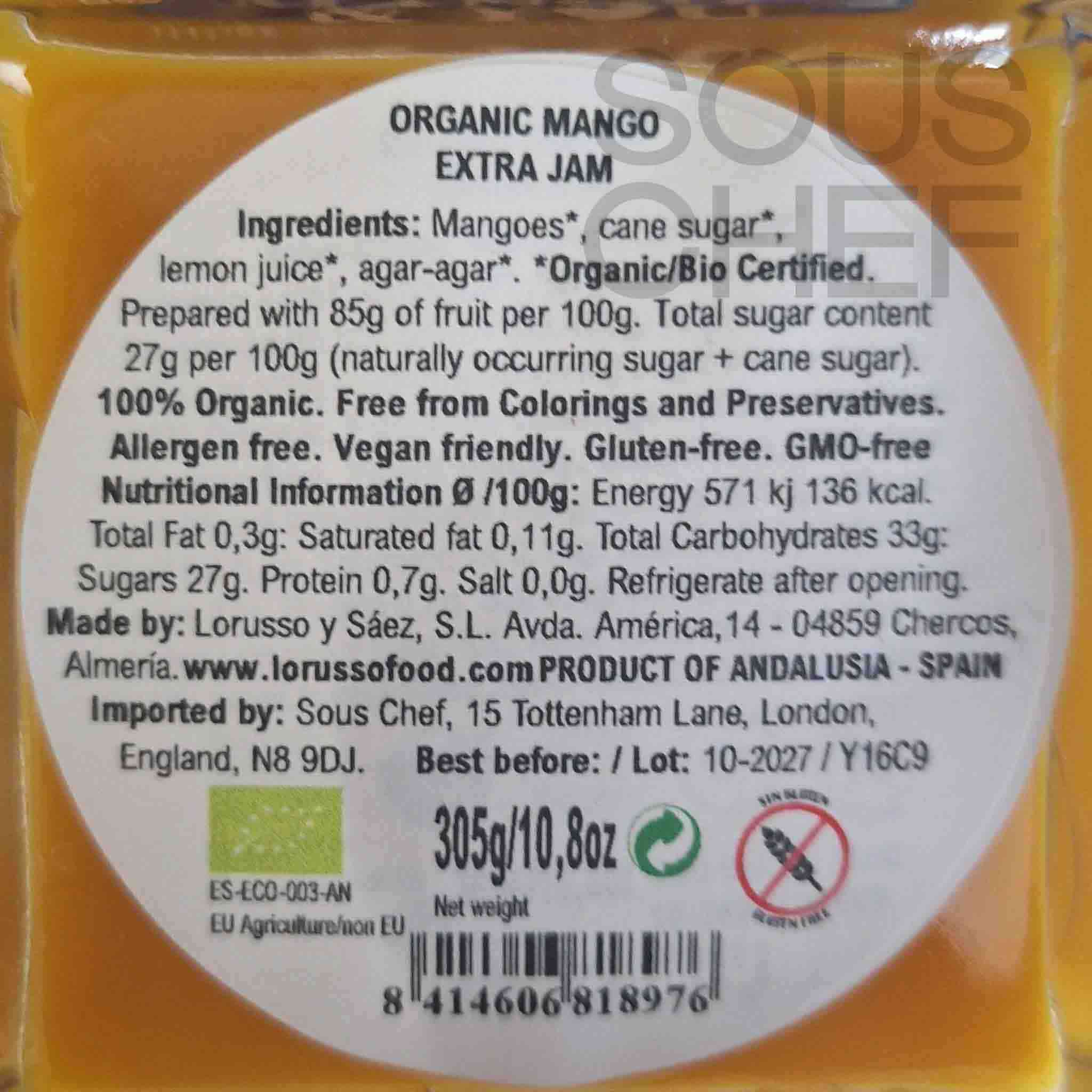 LoRUSSo Organic Artisanal Mango Jam, 305g - Image 2