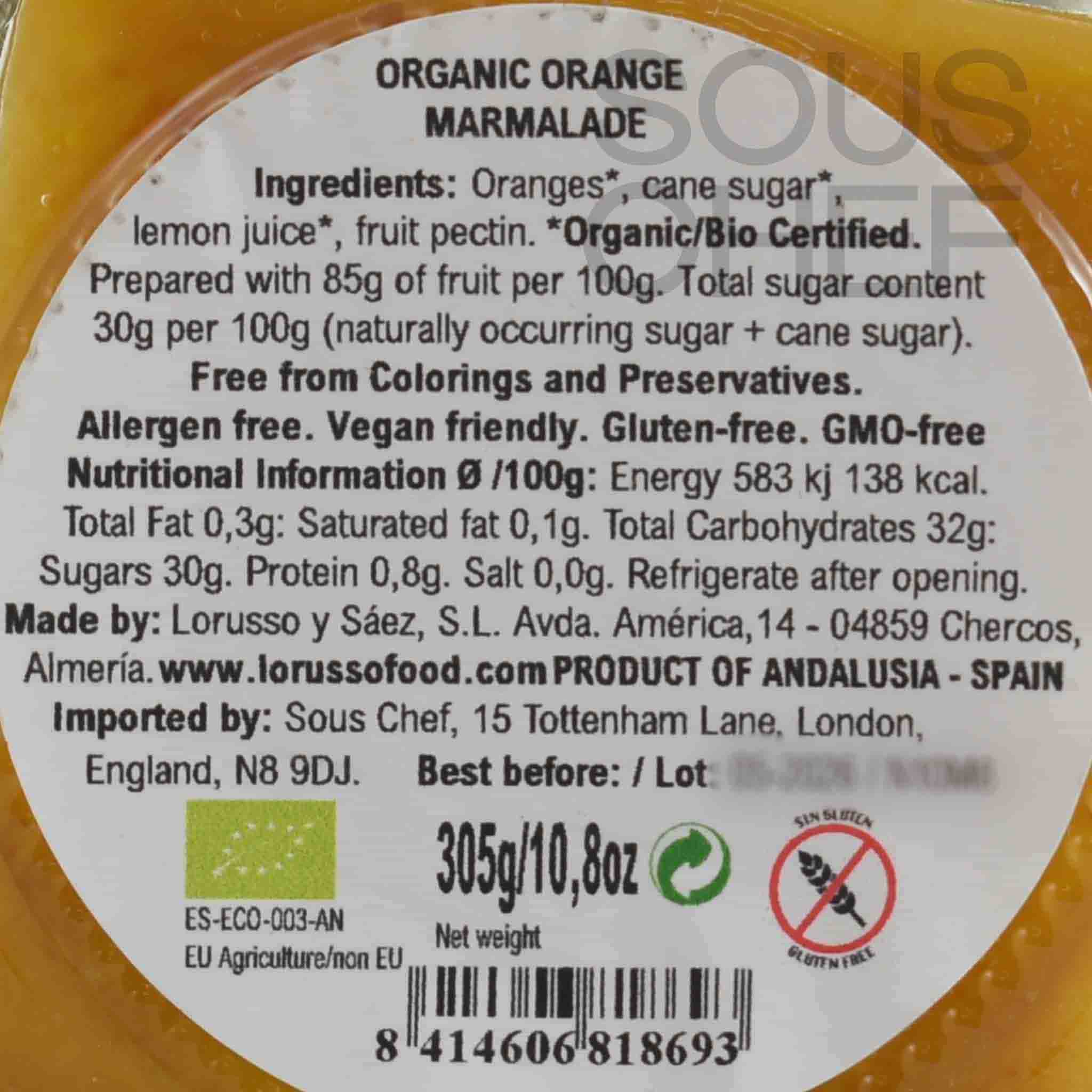LoRUSSo Organic Artisanal Orange Jam, 305g - Image 2