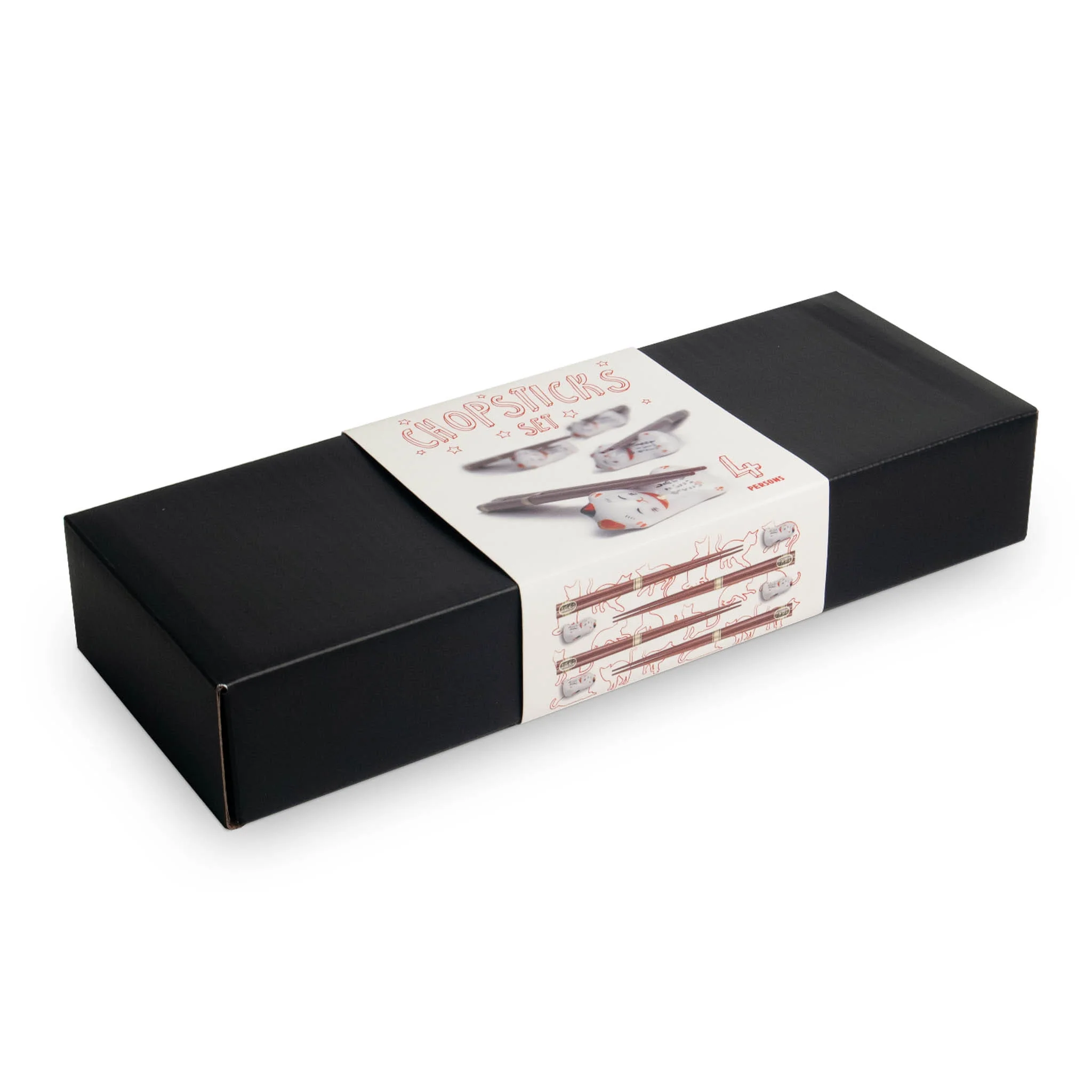 Lucky Cats Chopstick & Rest Set, 4 Pairs - Image 3