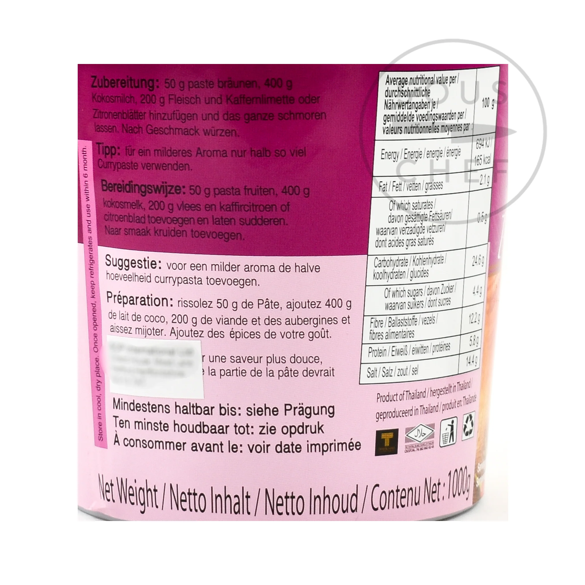 Mae Ploy Penang Curry Paste, 1kg - Image 3