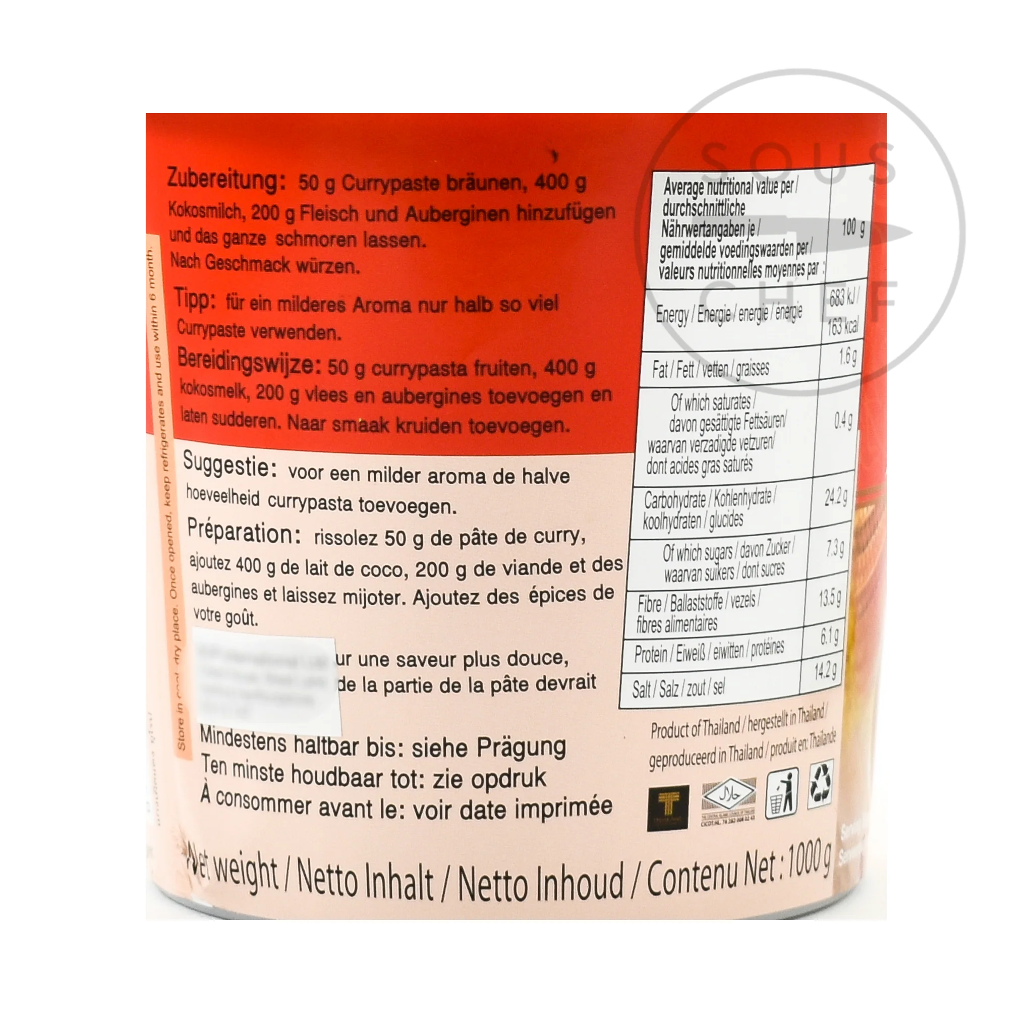 Mae Ploy Red Curry Paste, 1kg - Image 2